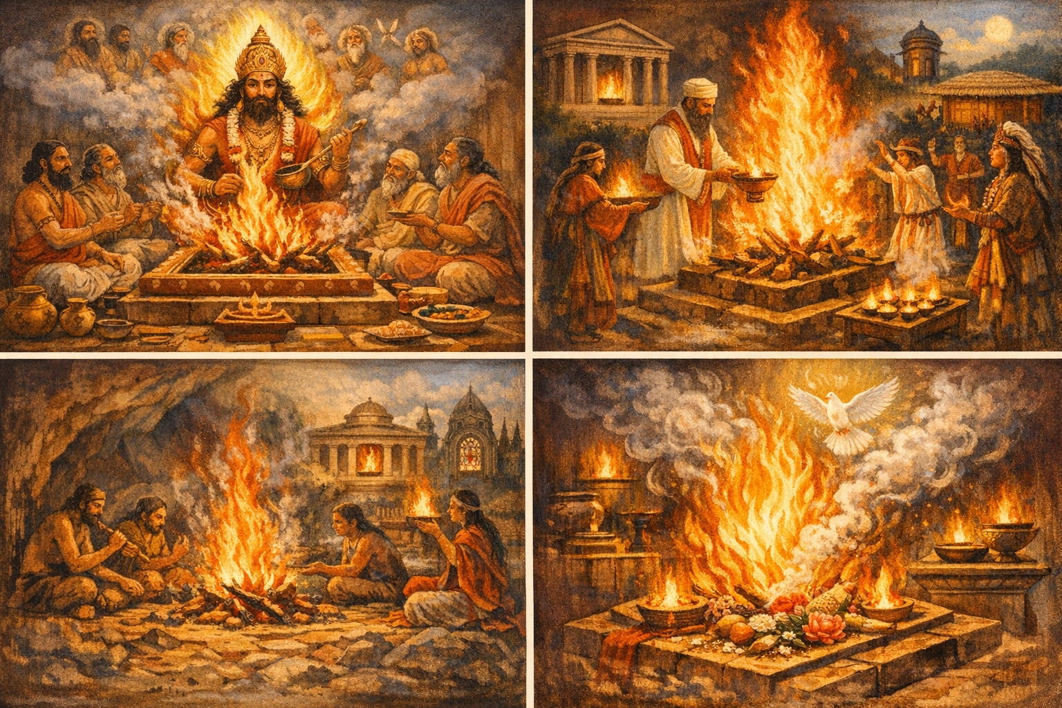 The Sacred Fire: Agni in Hinduism, Fire Rituals in World Cultures, and Anthropological Insights from Art, Language & History