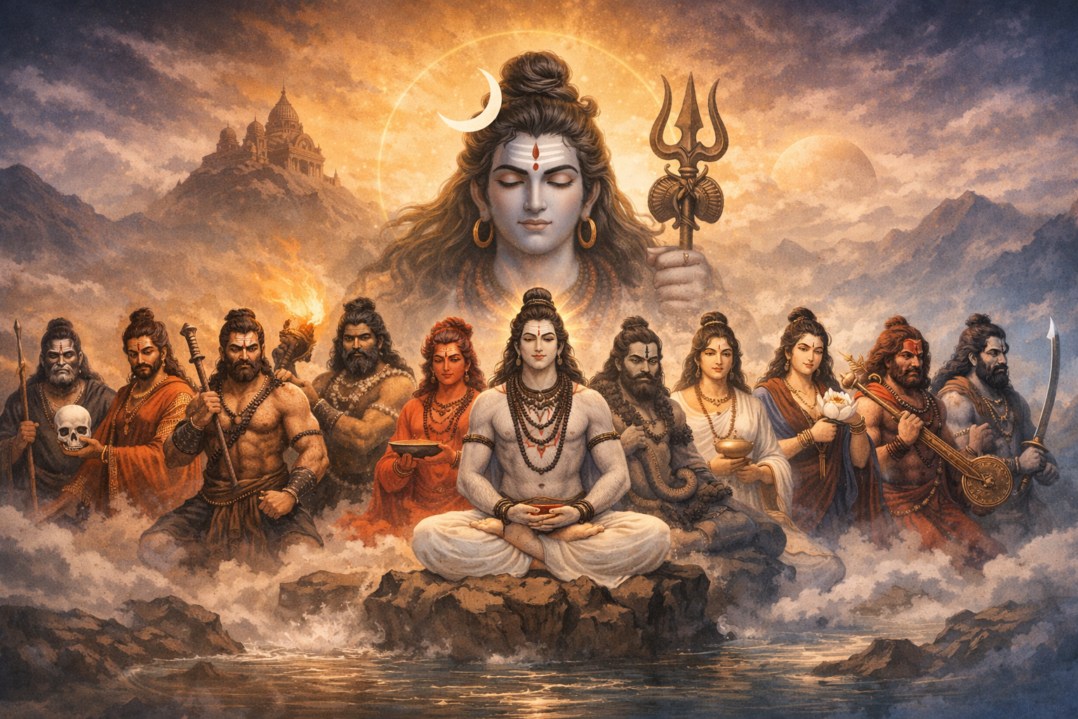 11 (Eleven) Rudra Avatars of Lord Shiva (Illustration for Blog) 