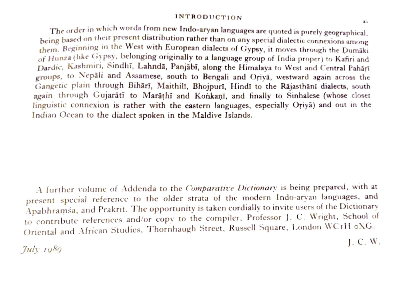A Comparative Dictionary of the Indo-Aryan Languages (4 Vols.)