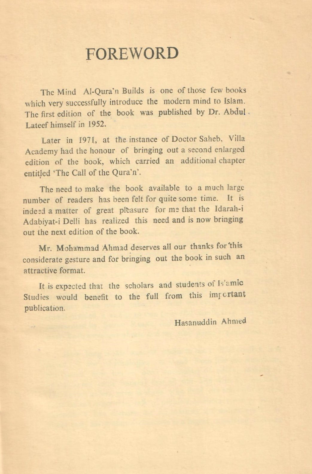 The Mind Al-Qur'an Builds (1977)