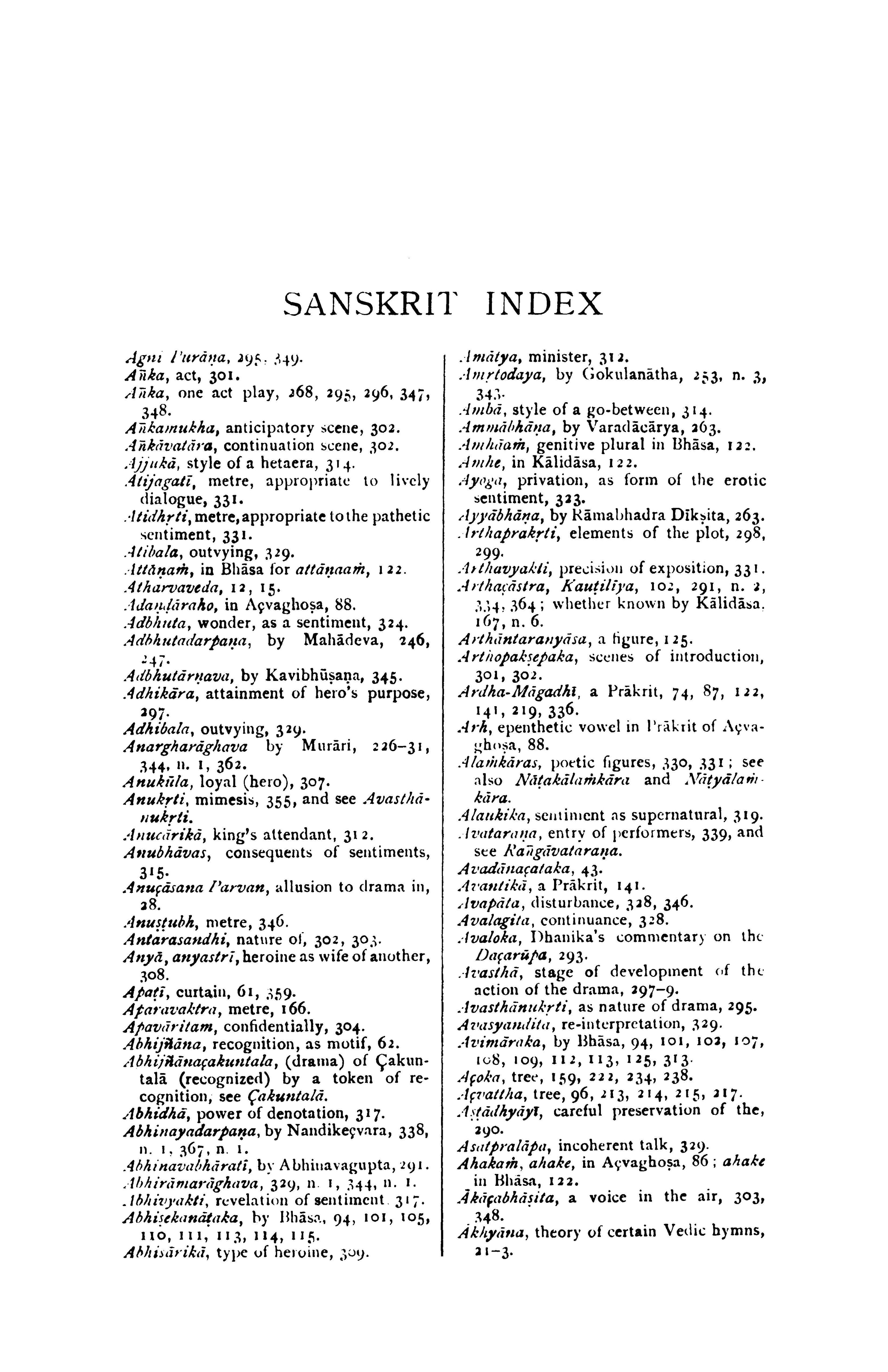 The Sanskrit Drama