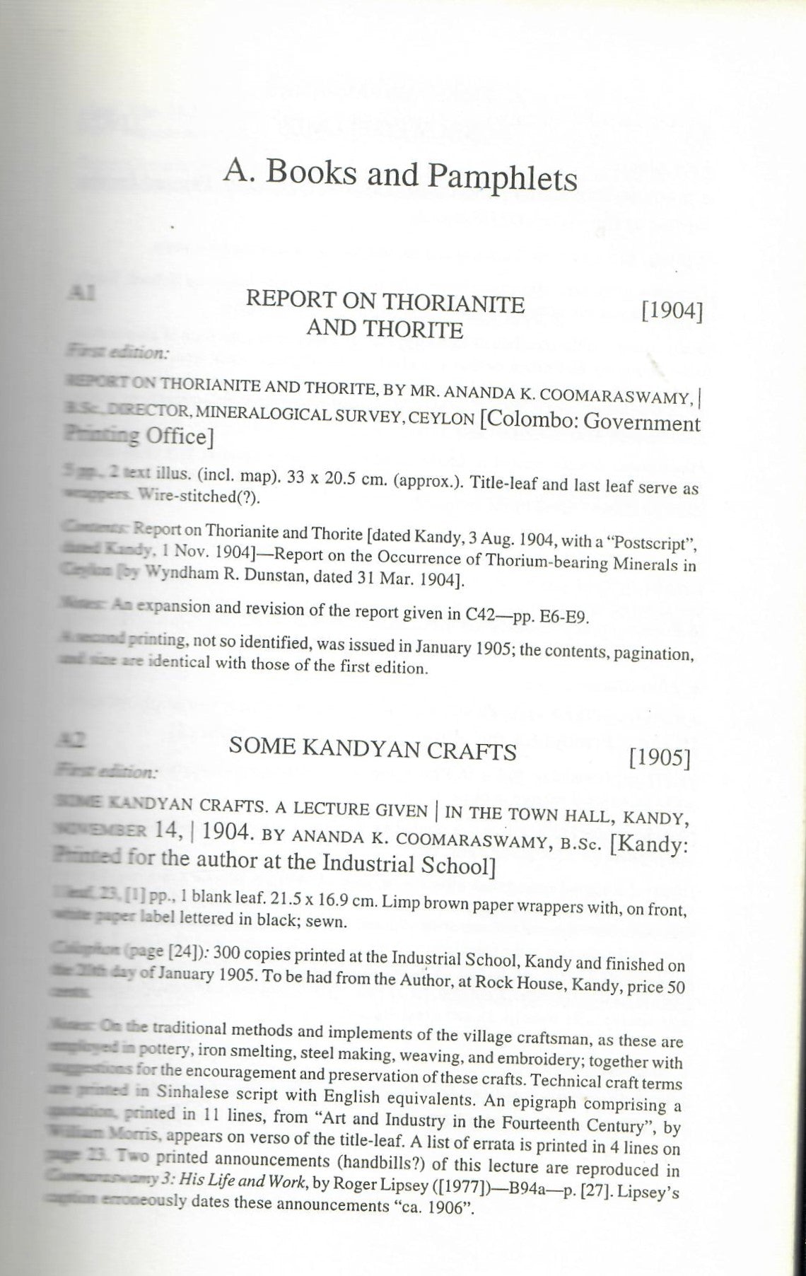 A Bibliography of Ananda Kentish Coomaraswamy (2002)