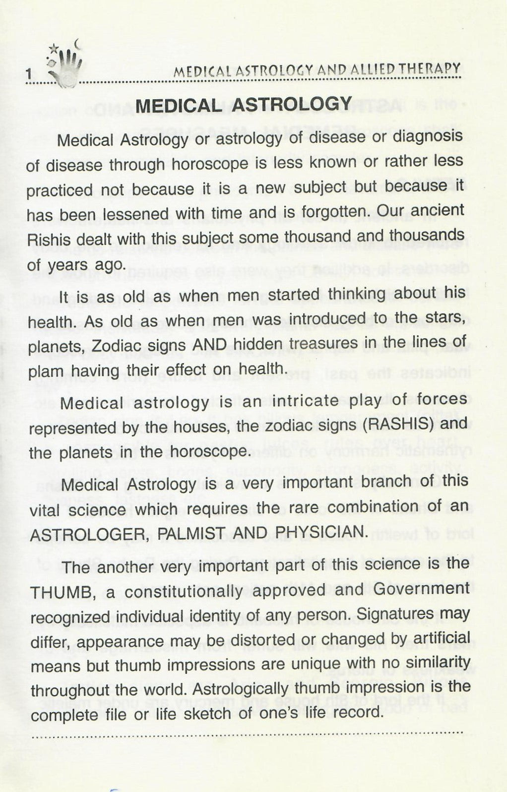 Medical Astrology and Allied Therapy (2004)
