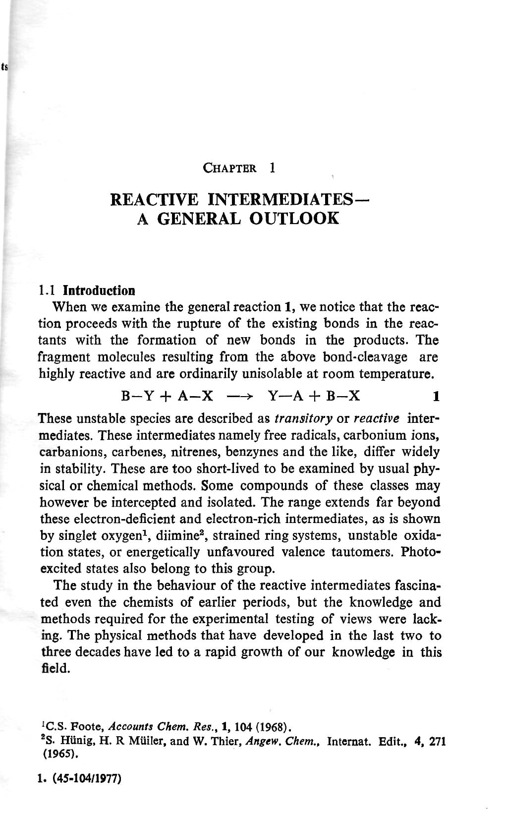 Reactive Intermediates in Organic Chemistry (1980)