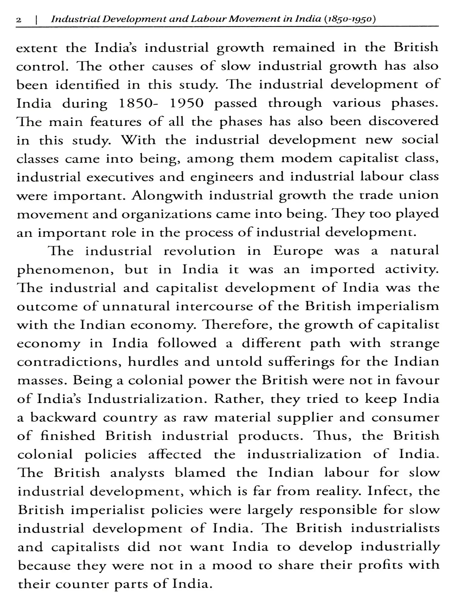 Industrial Development and Labour Movement in India