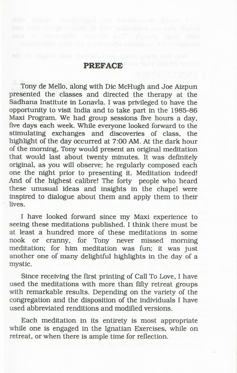 Call to Love Meditations (2007)