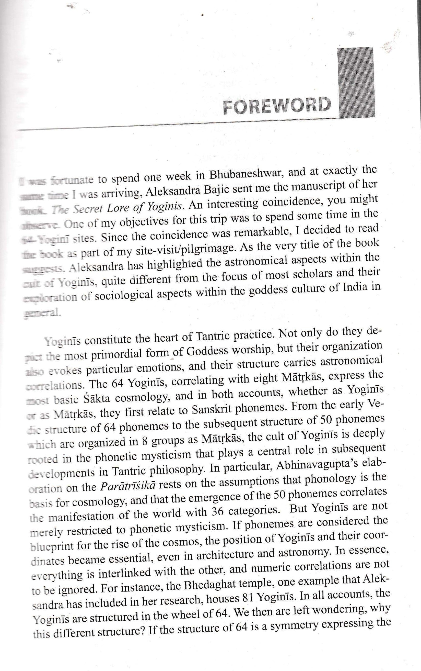 THE SECRET LORE OF YOGINIS