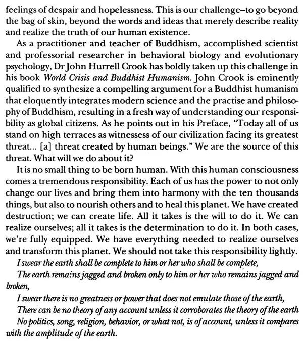 World Crisis and Buddhist Humanism