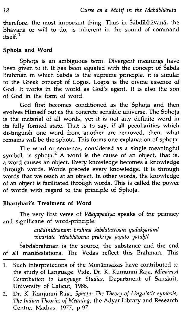 Curse as a Motif in the Mahabharata