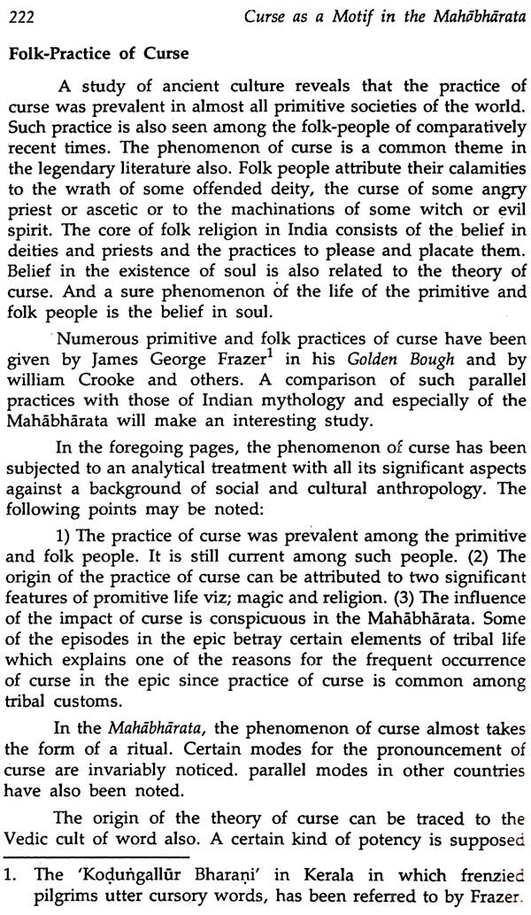 Curse as a Motif in the Mahabharata