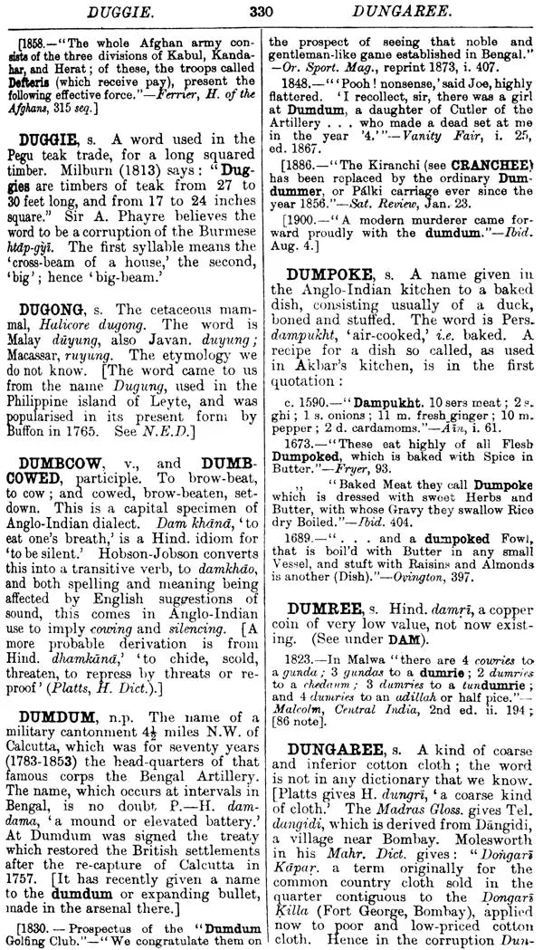 Hobson Jobson - A Glossary of Collquial Anglo-Indian Words and Phrases, and of Kindred Terms, Etymological, Historical, Geographical and Discursive