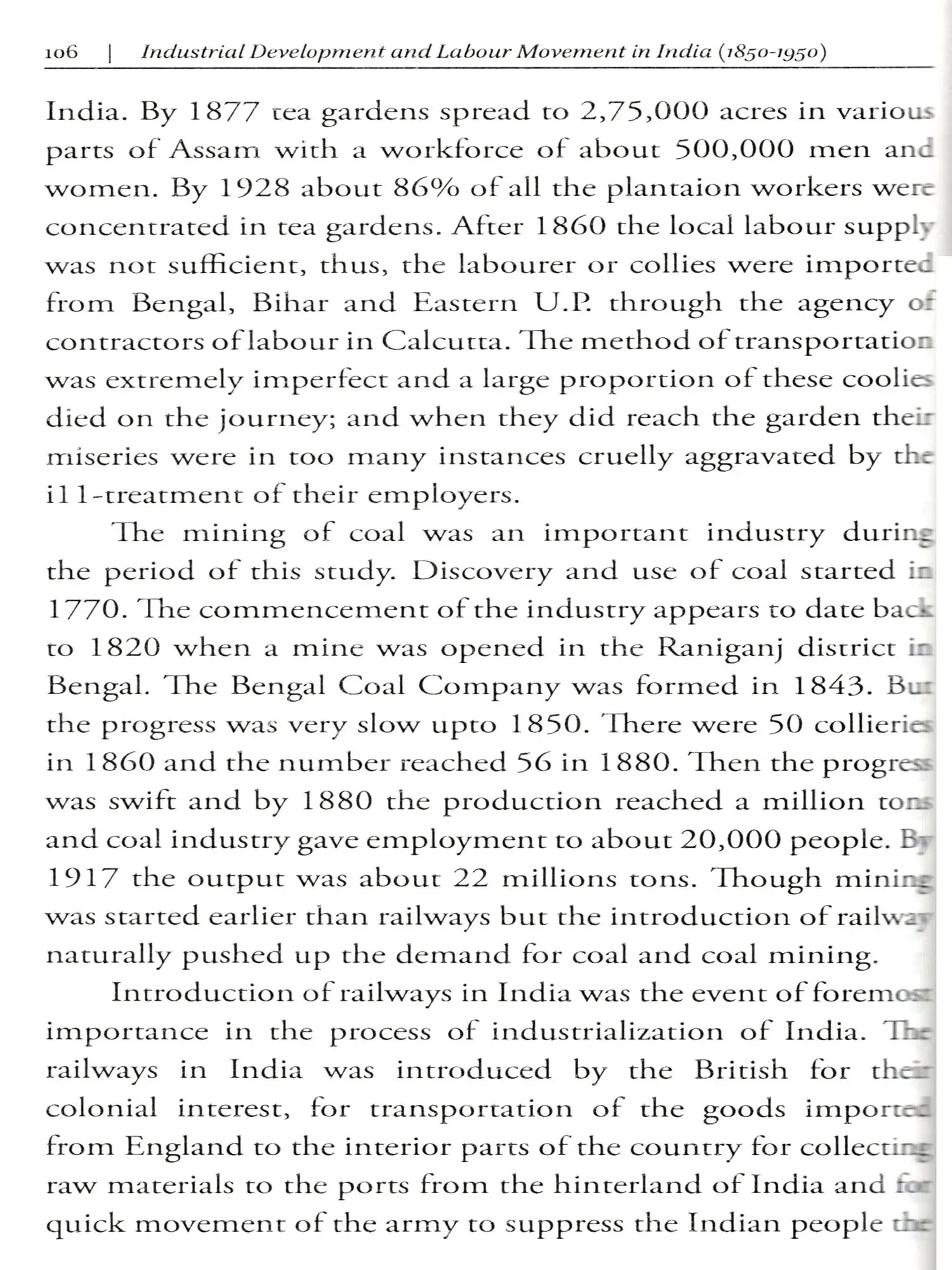 Industrial Development and Labour Movement in India