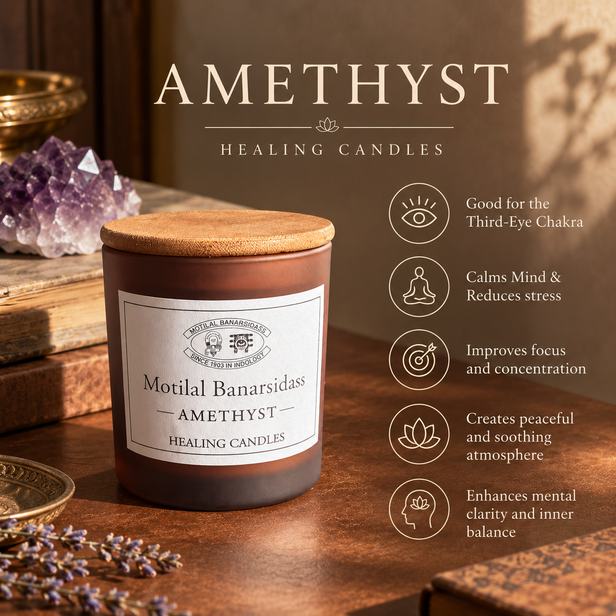 Amethyst Healing Candle
