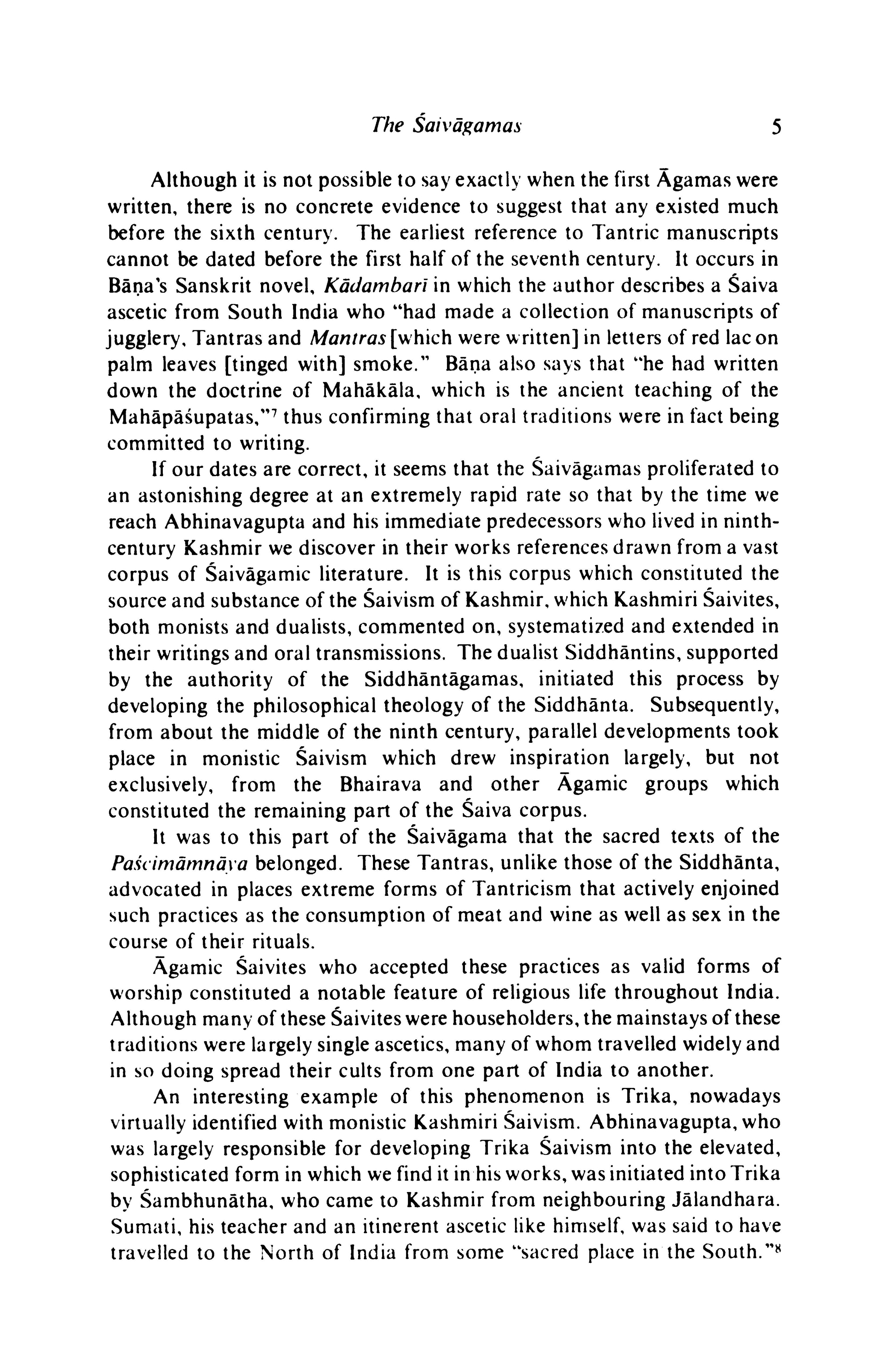 The Canon of the Saivagama and the Kubjika Tantras of the Western Kaula Tradition