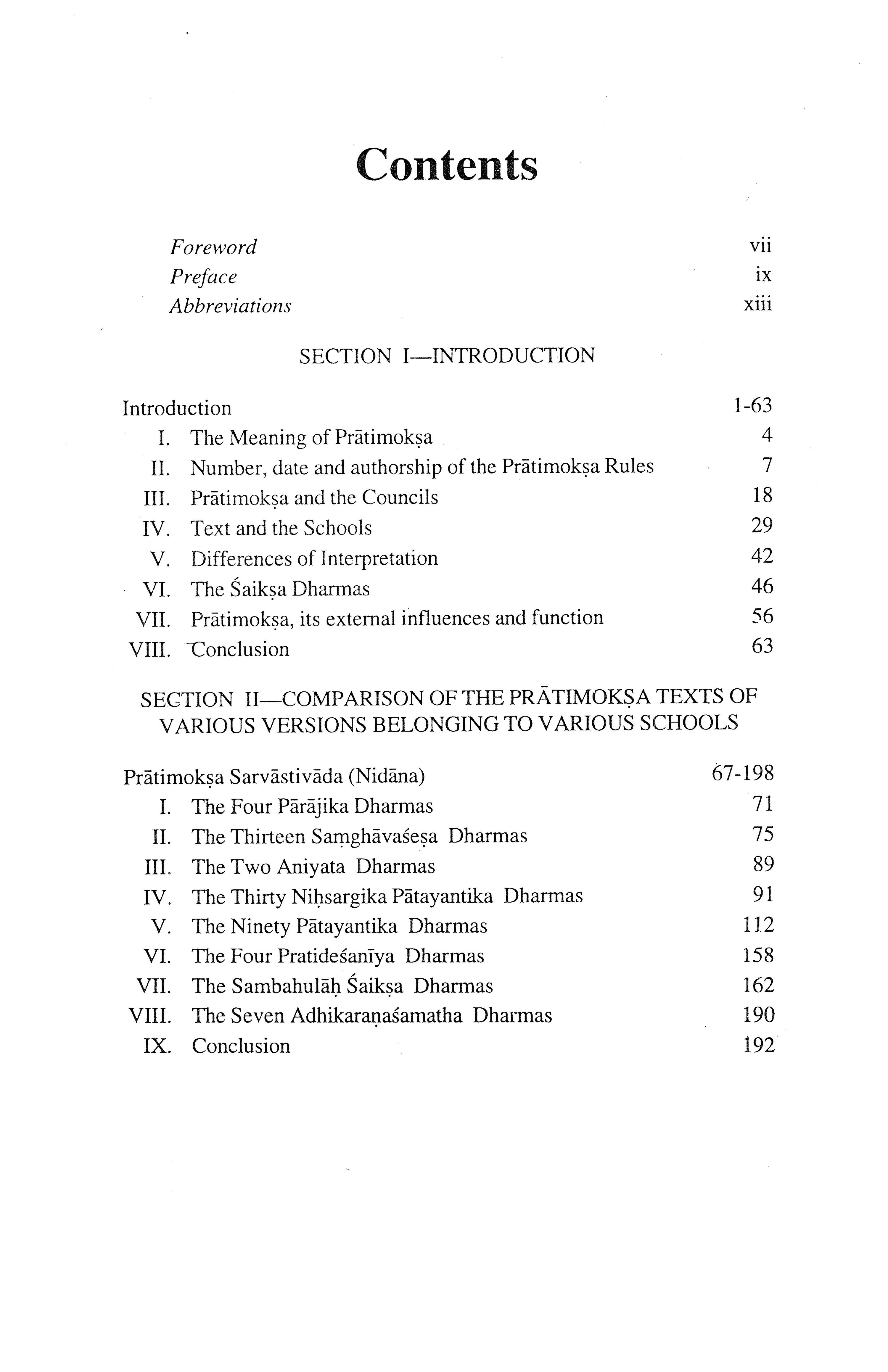 A Comparative Study of the Pratimoksha