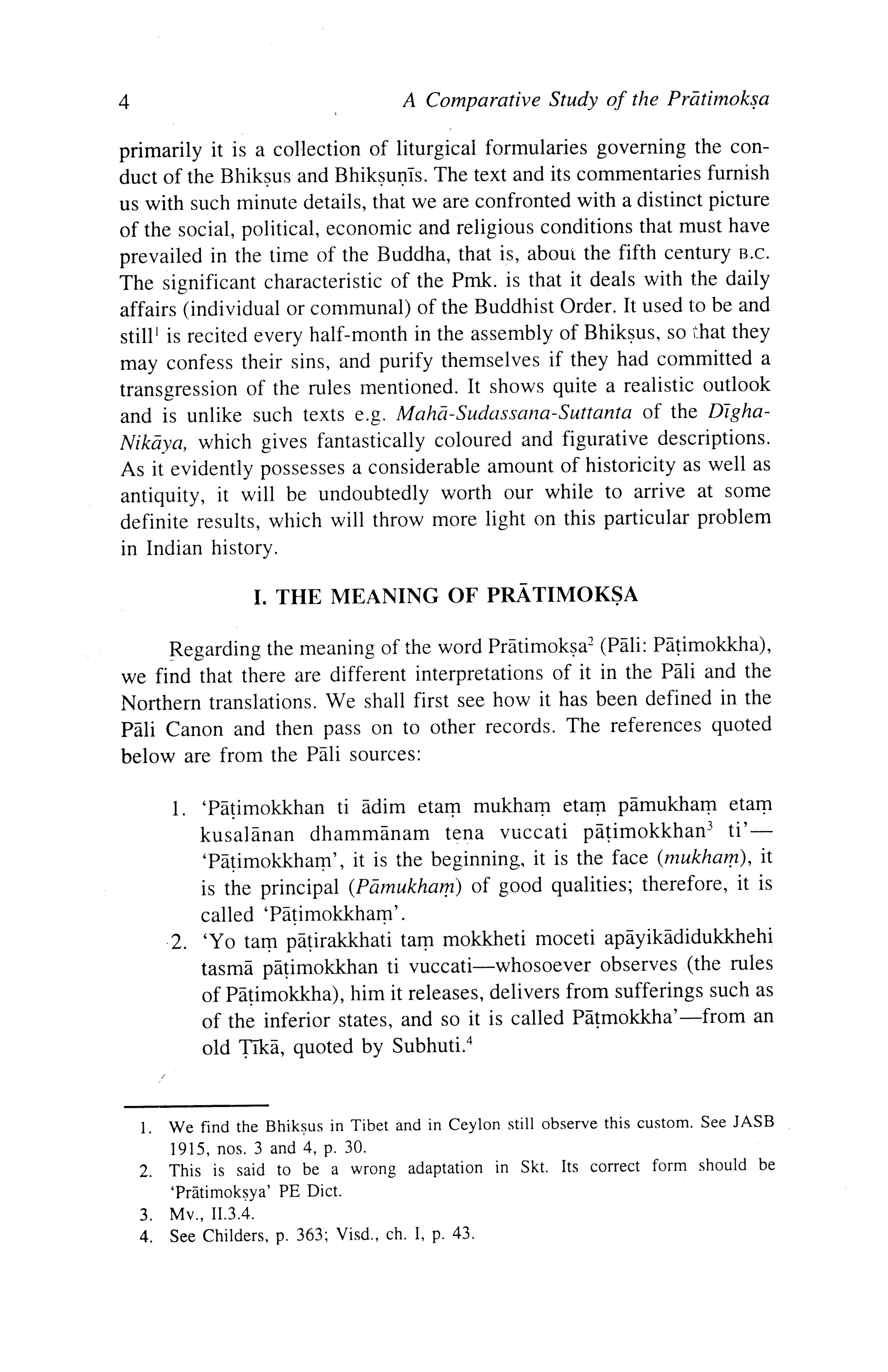 A Comparative Study of the Pratimoksha