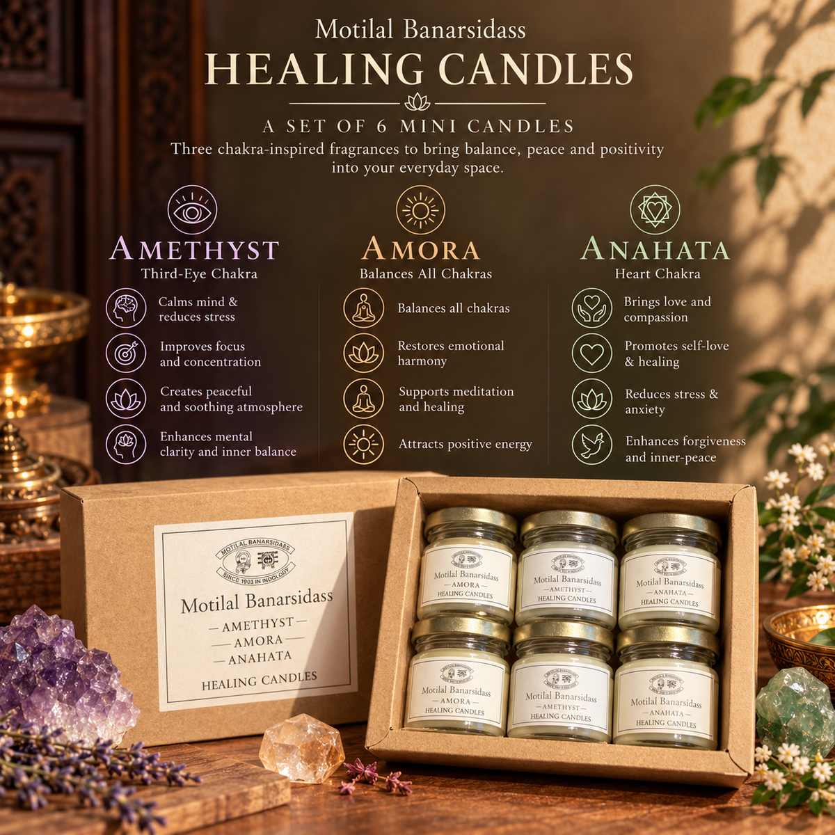 Healing Candles – Assorted Collection of 6 | 240 ml