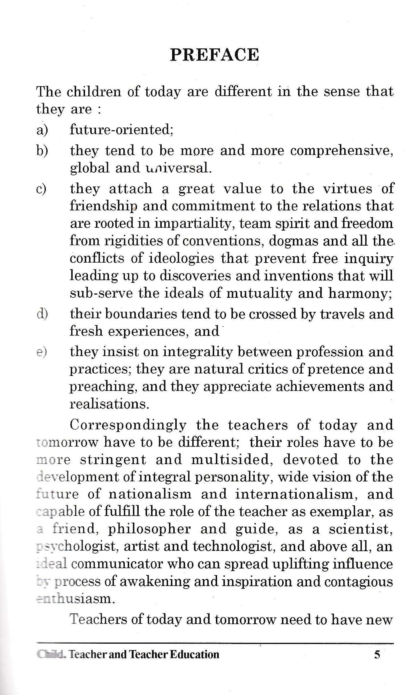 Child Teacher and Teacher Education (2011)