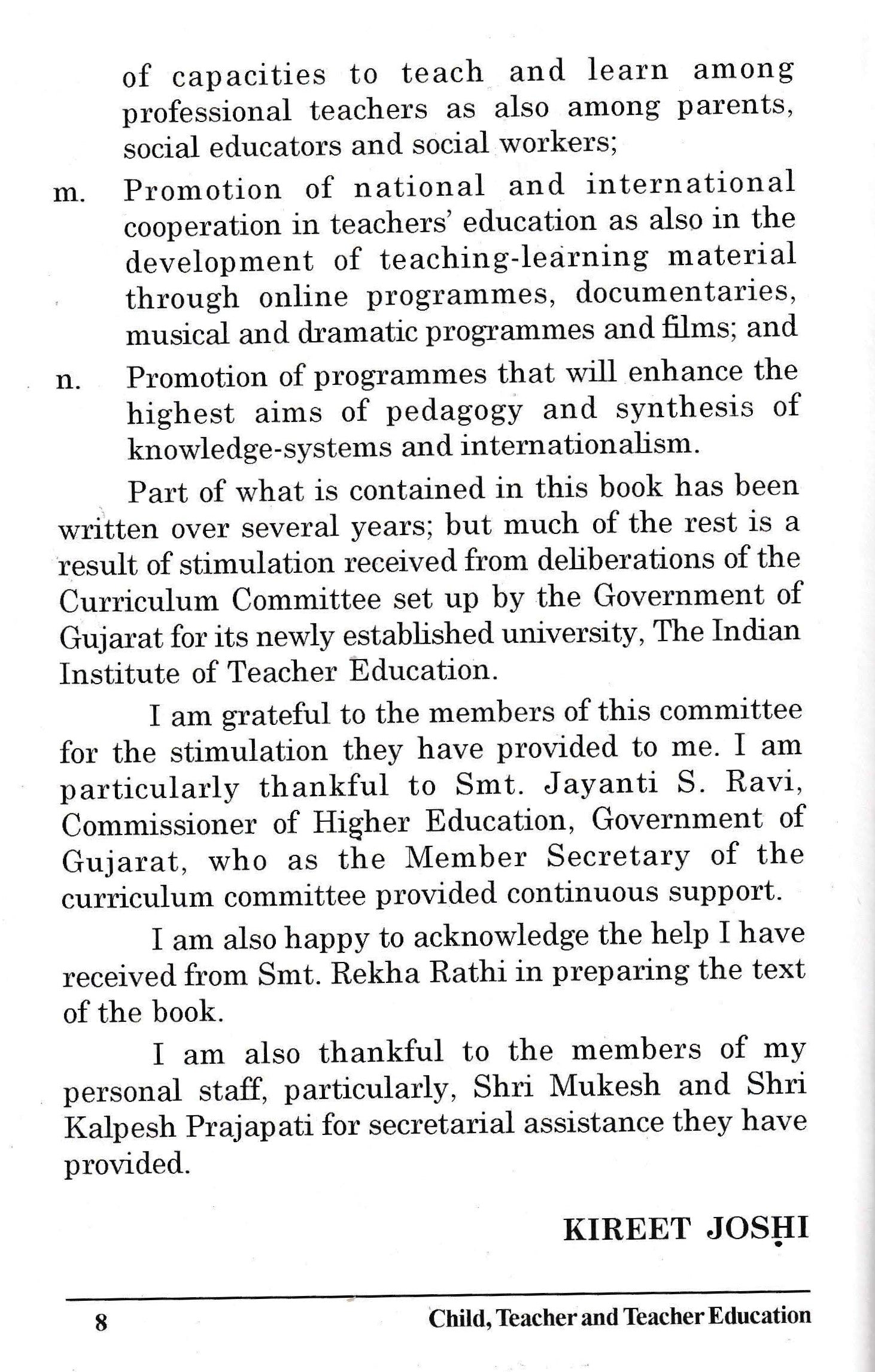 Child Teacher and Teacher Education (2011)