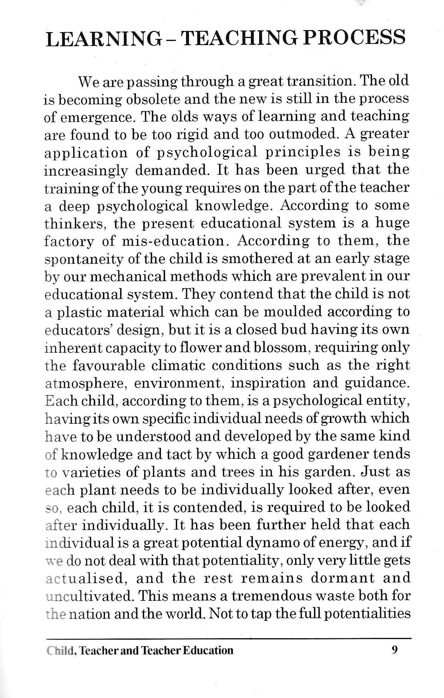 Child Teacher and Teacher Education (2011)