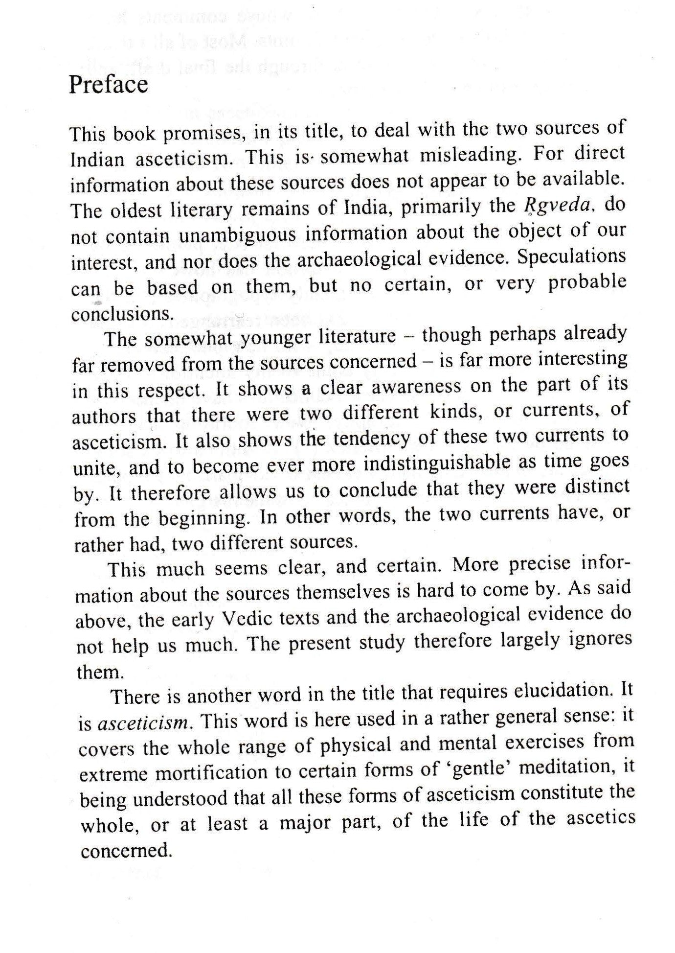 The Two Sources Of Indian Asceticism