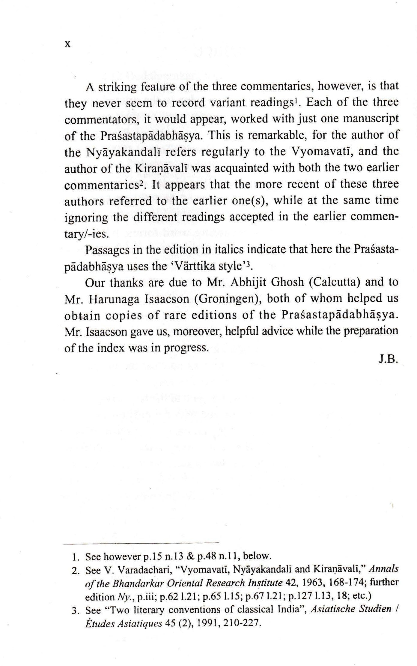 Word Index To The Prasastapadabhasya