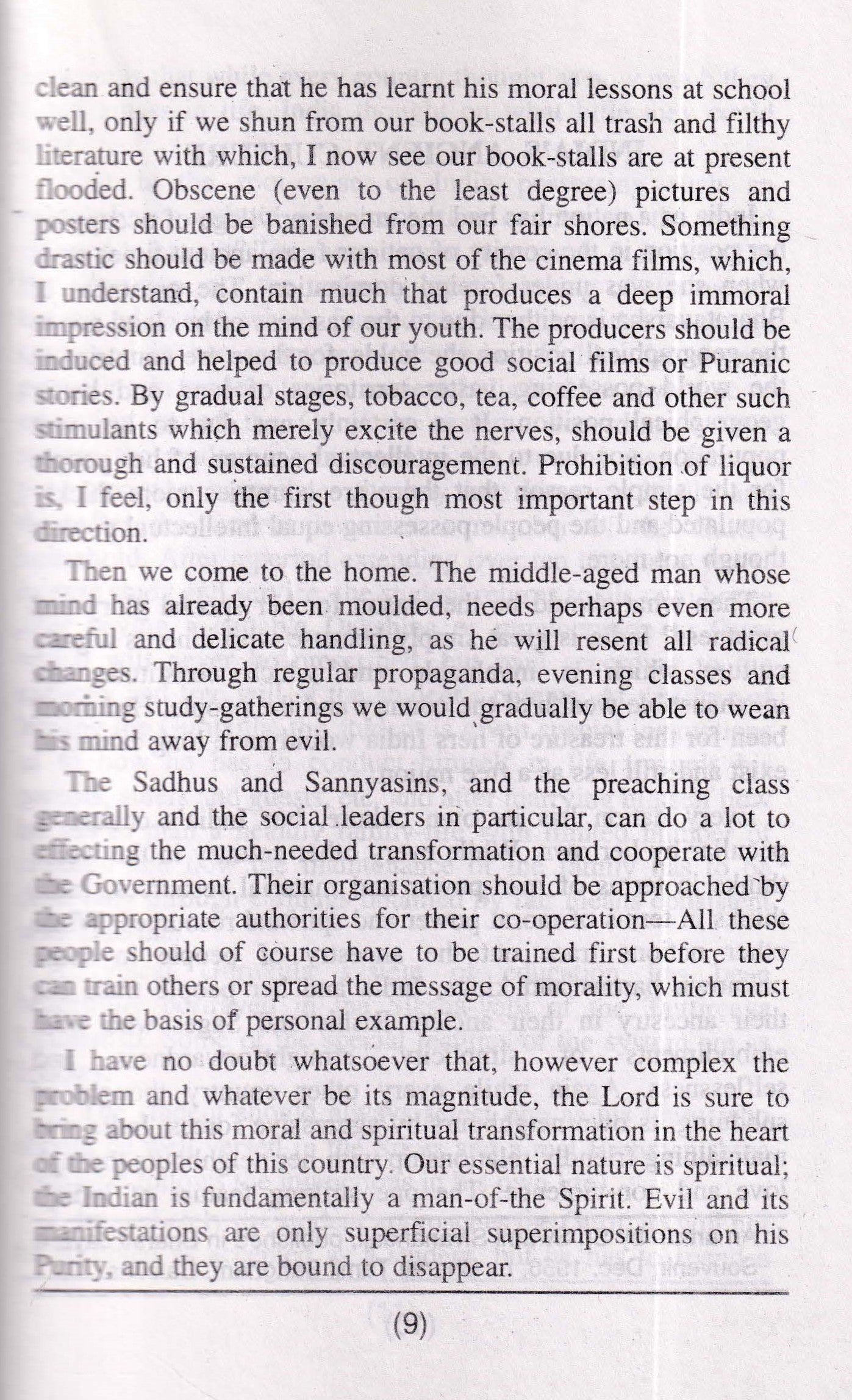 Moral and Spiritual Regeneration of the World