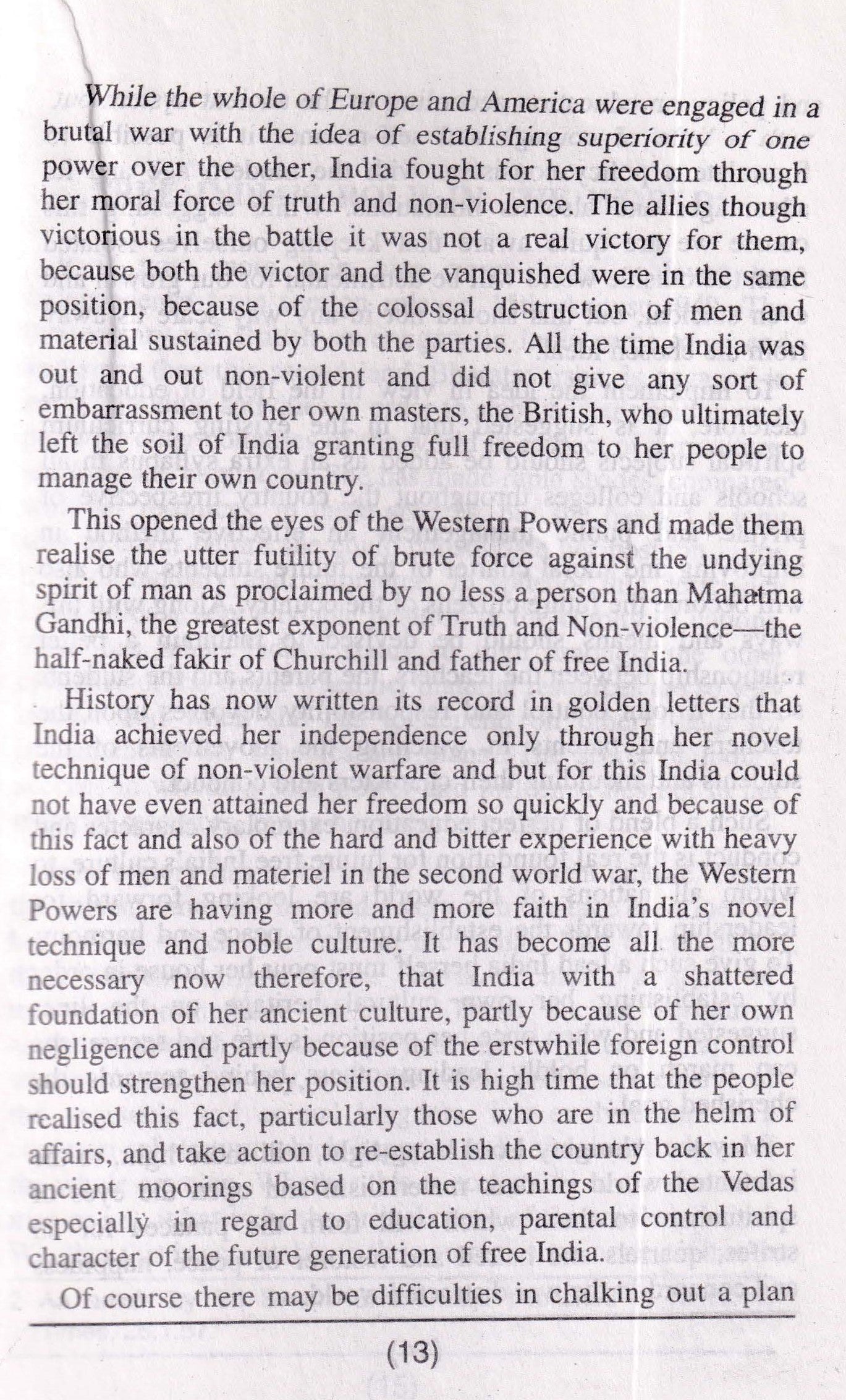 Moral and Spiritual Regeneration of the World