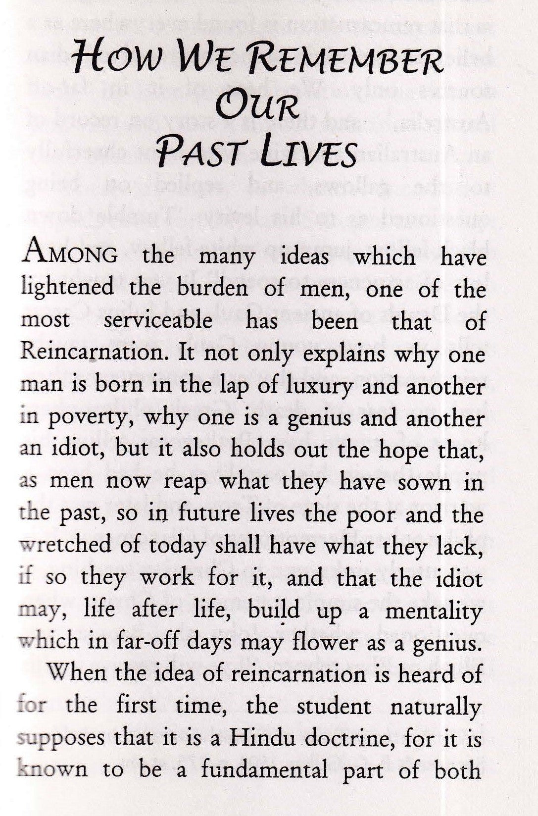 How We Remember Our Past Lives (2001)