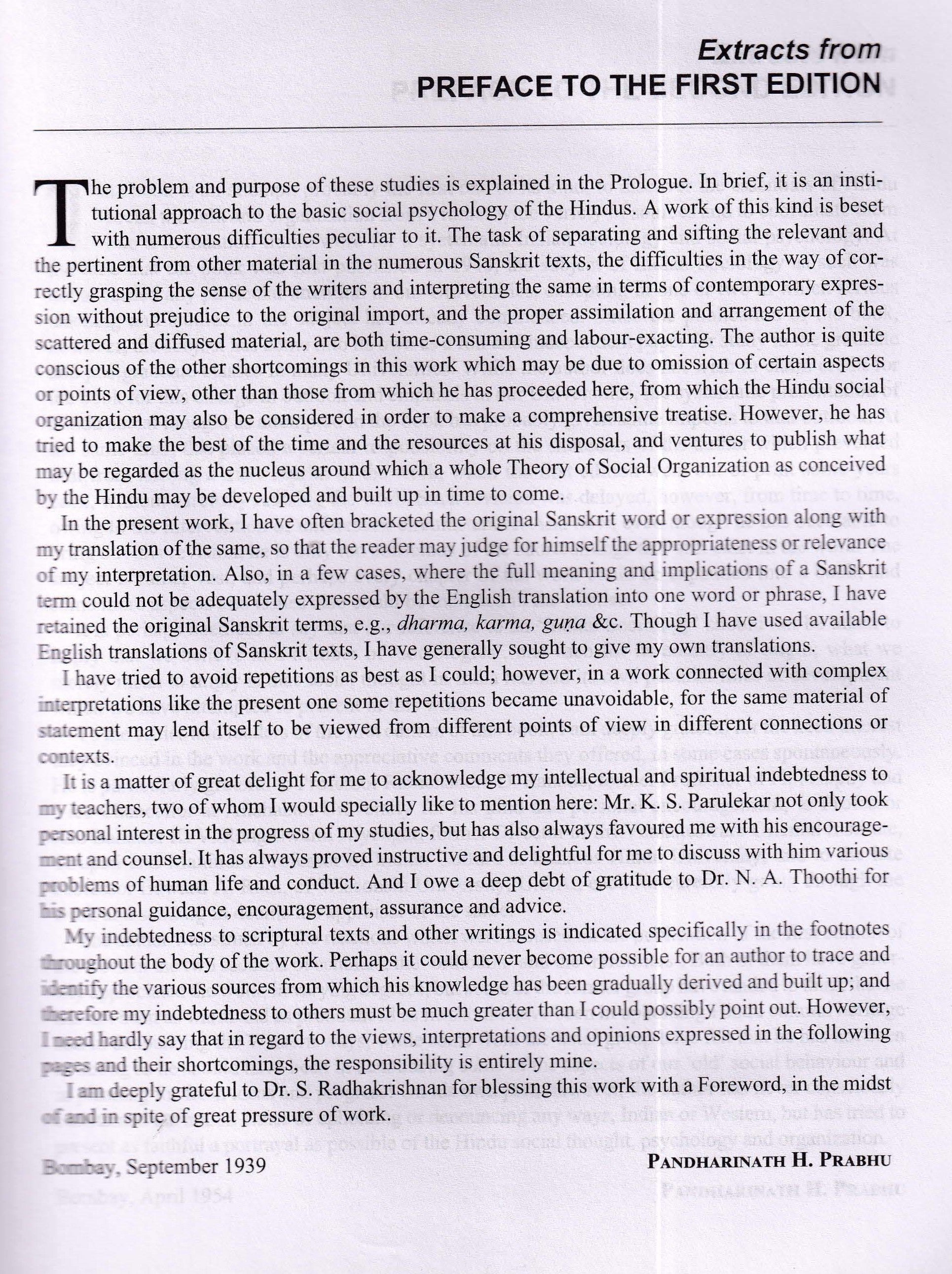 Hindu Social Organization