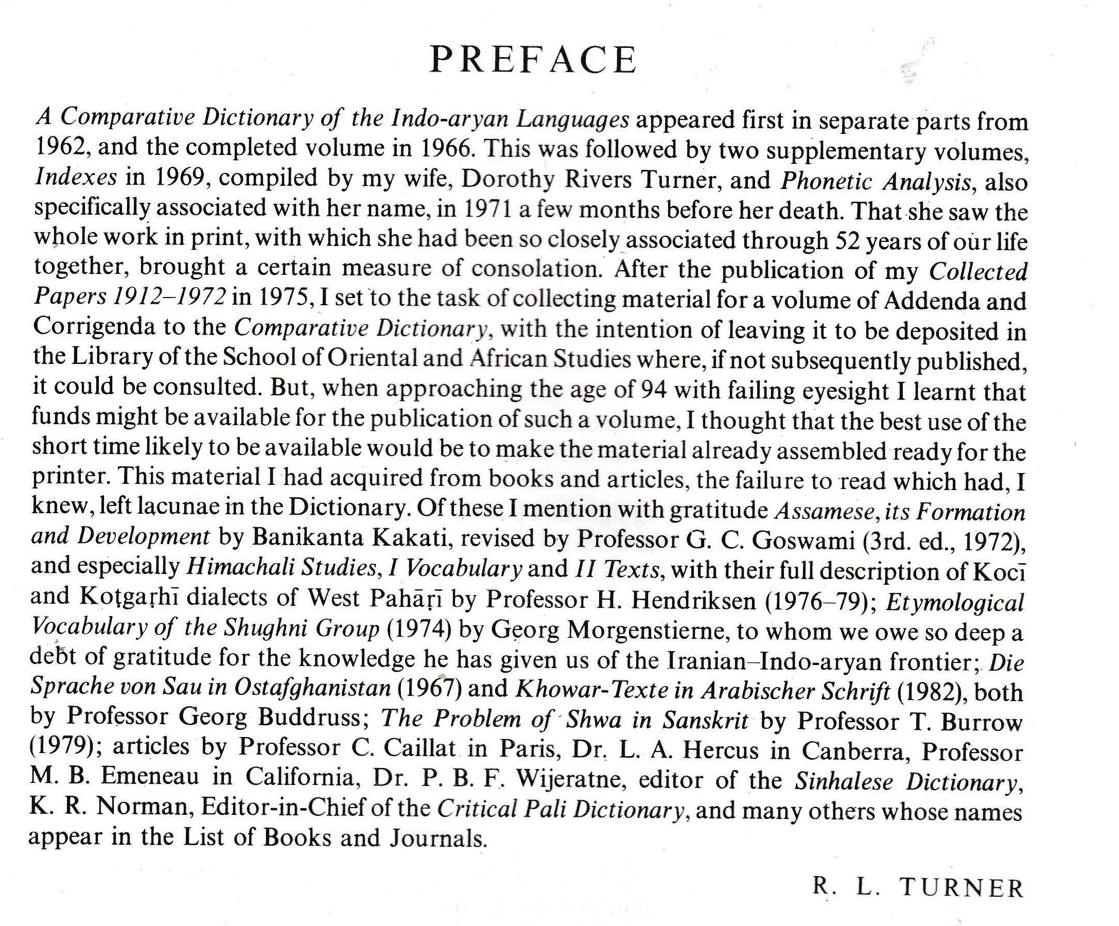A Comparative Dictionary of the Indo-Aryan Languages (4 Vols.)
