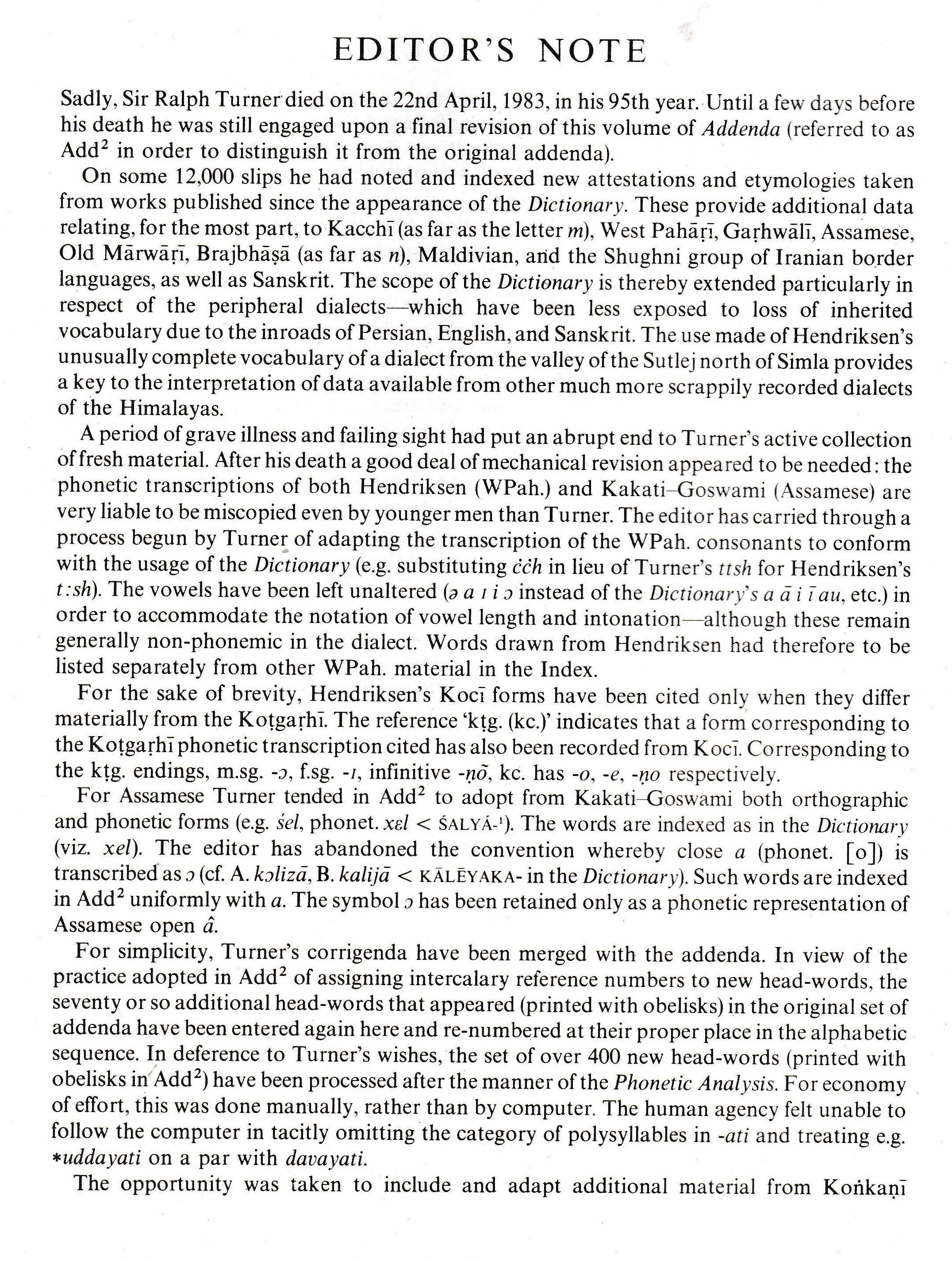 A Comparative Dictionary of the Indo-Aryan Languages (4 Vols.)