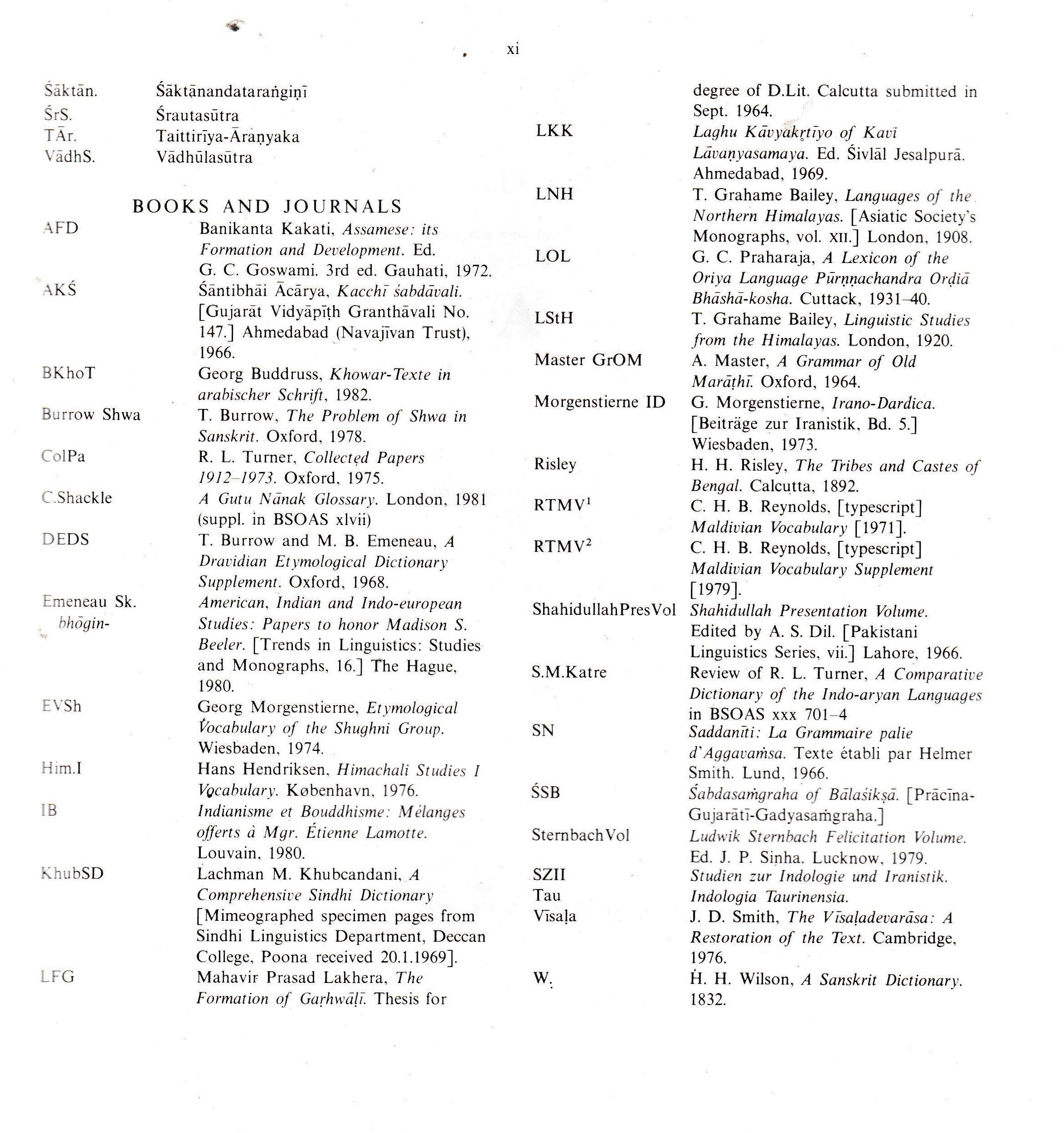 A Comparative Dictionary of the Indo-Aryan Languages (4 Vols.)