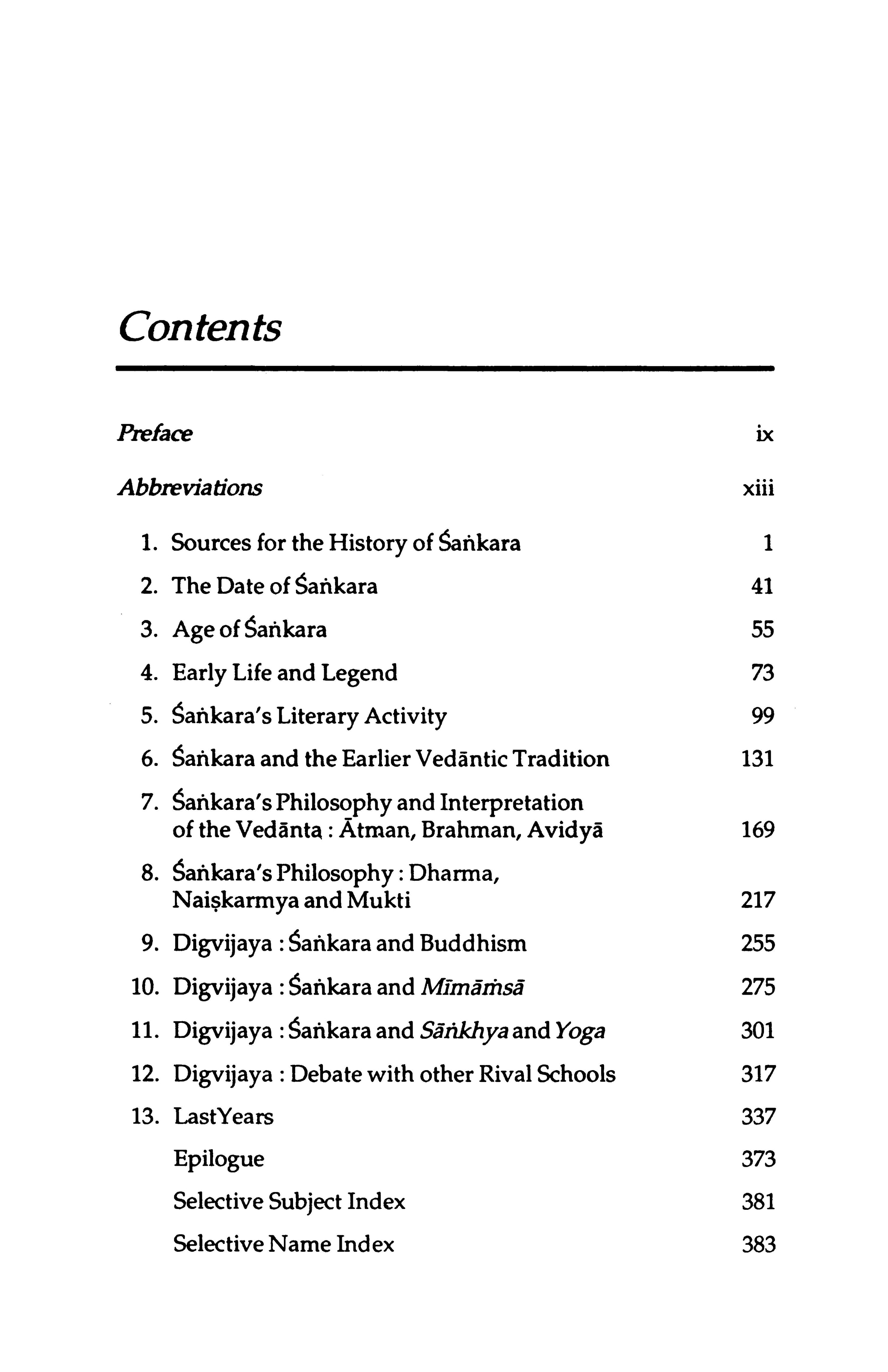 Life and Thought of Sankaracarya