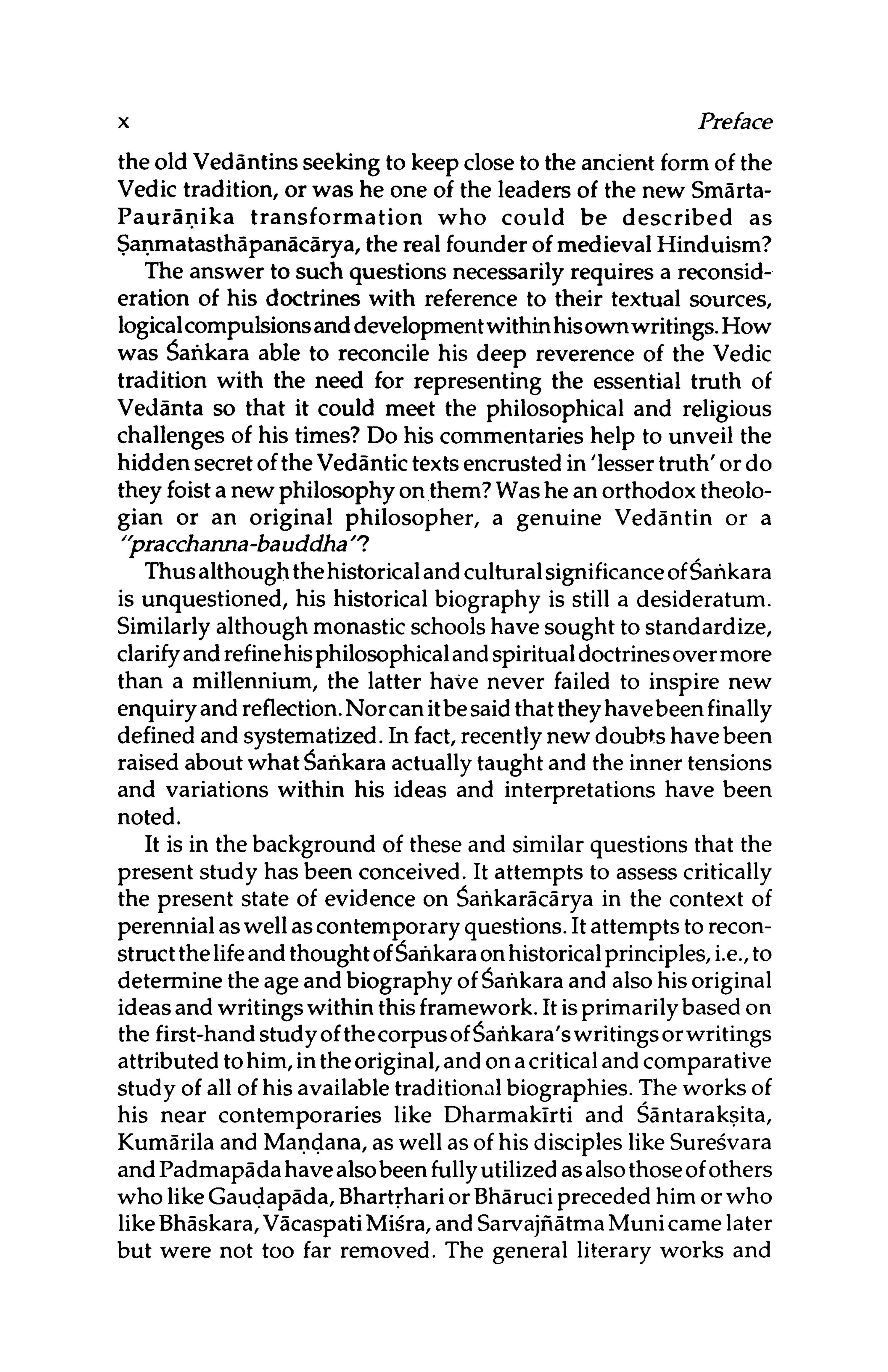 Life and Thought of Sankaracarya
