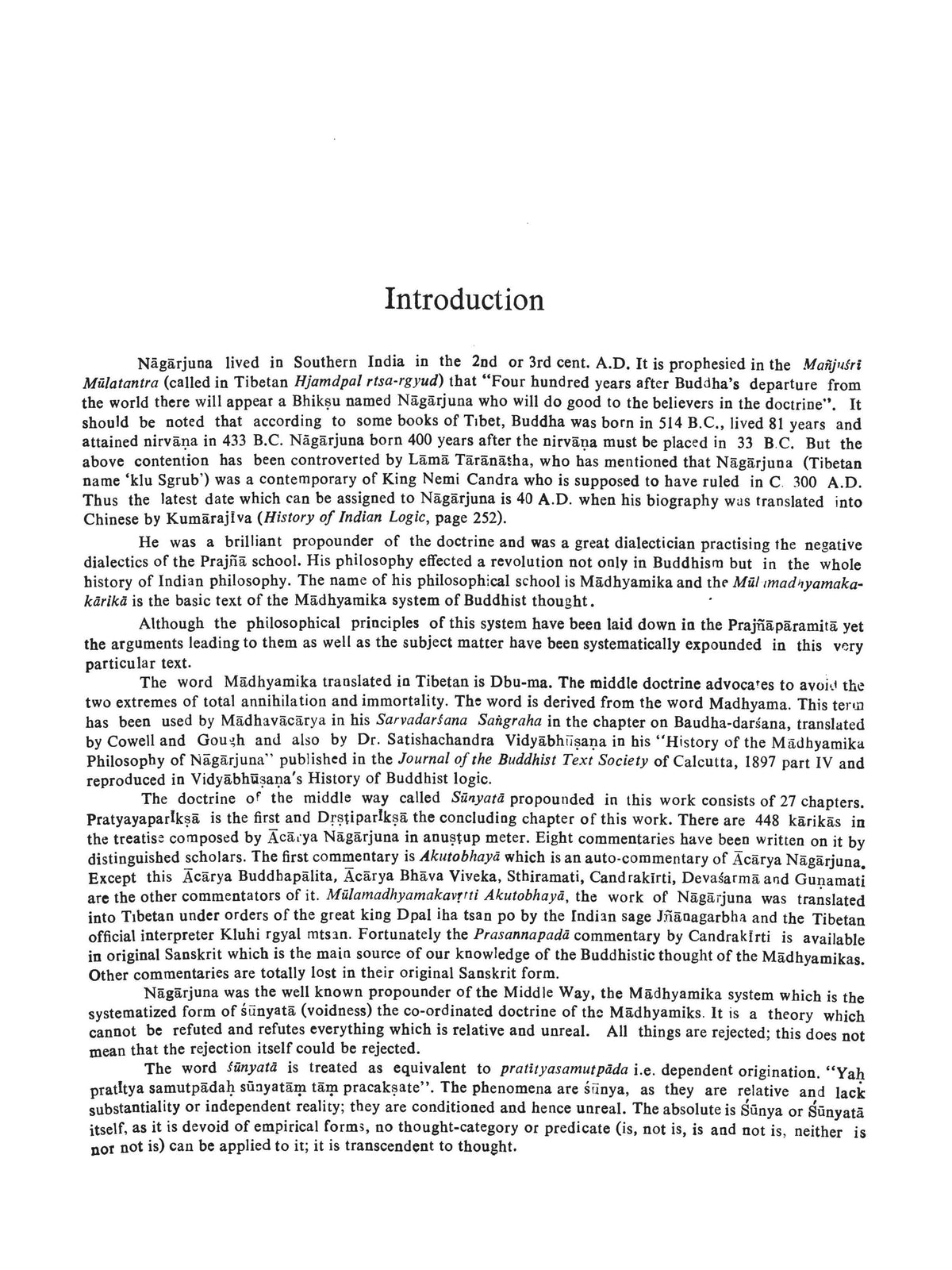 मध्यमकाशास्त्रम्-The Madhyamakasastram of Nagarjuna (2 vol set)