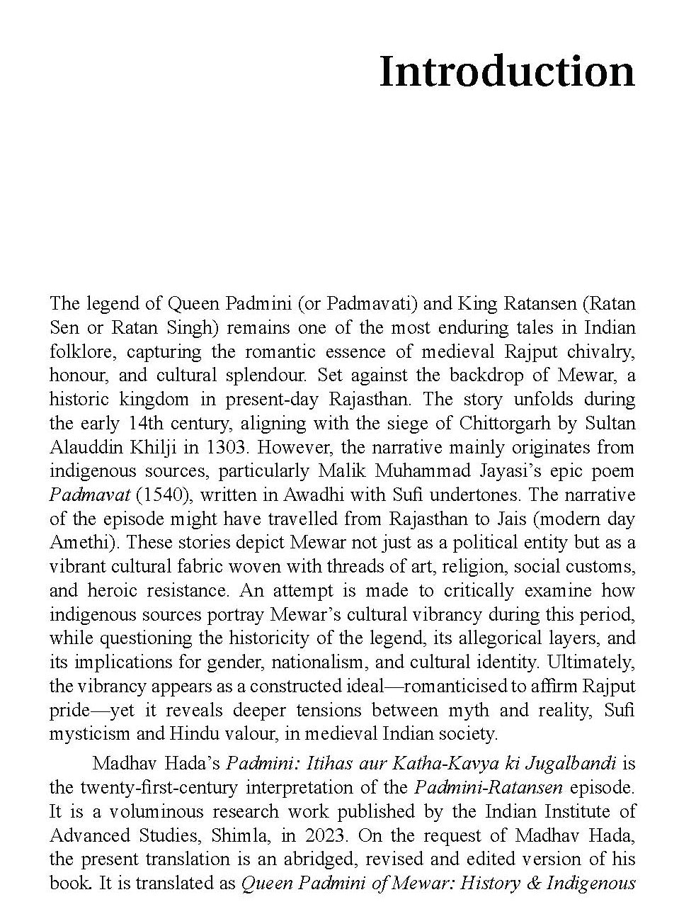 Queen Padmini Of Mewar