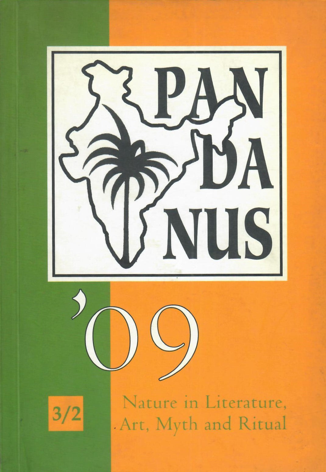 Book cover with 'Pandanus' logo and text on a green and orange background