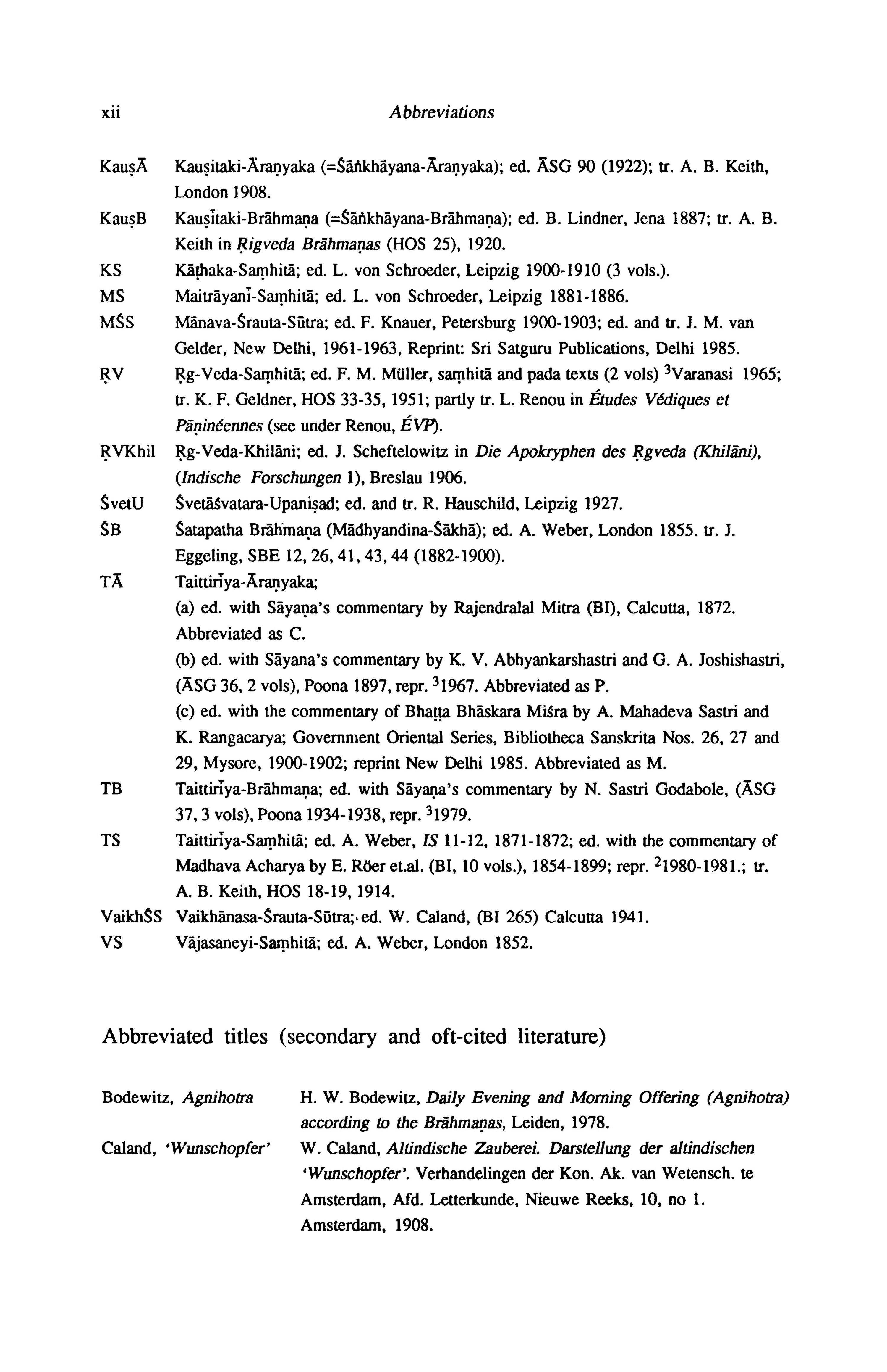 THE PRAVARGYA BRAHMANA OF THE TAITTIRIYA ARANYAKA