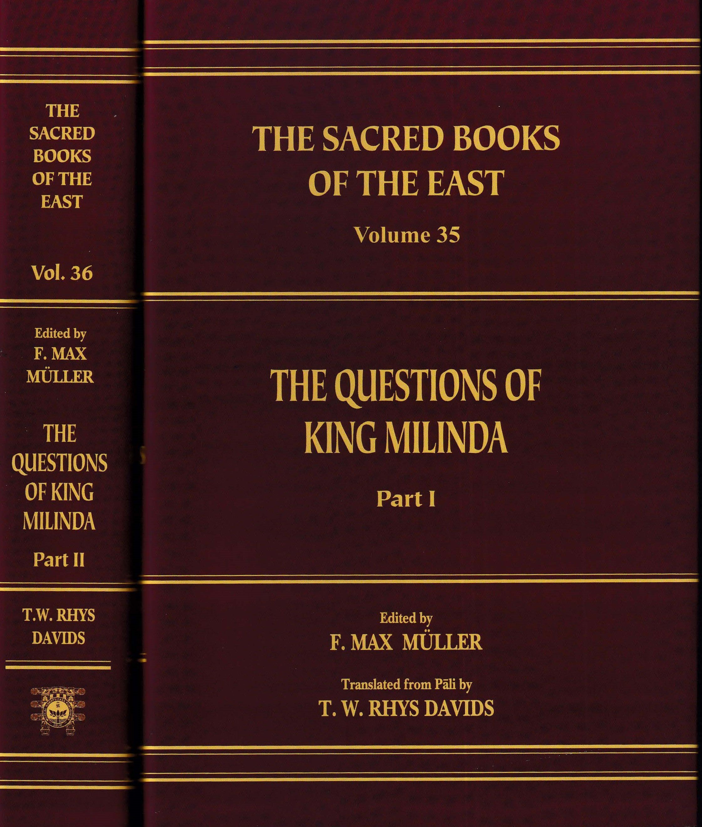 Questions of King Milinda (SBE Vol. 35 & 36) 2 Volume Set
