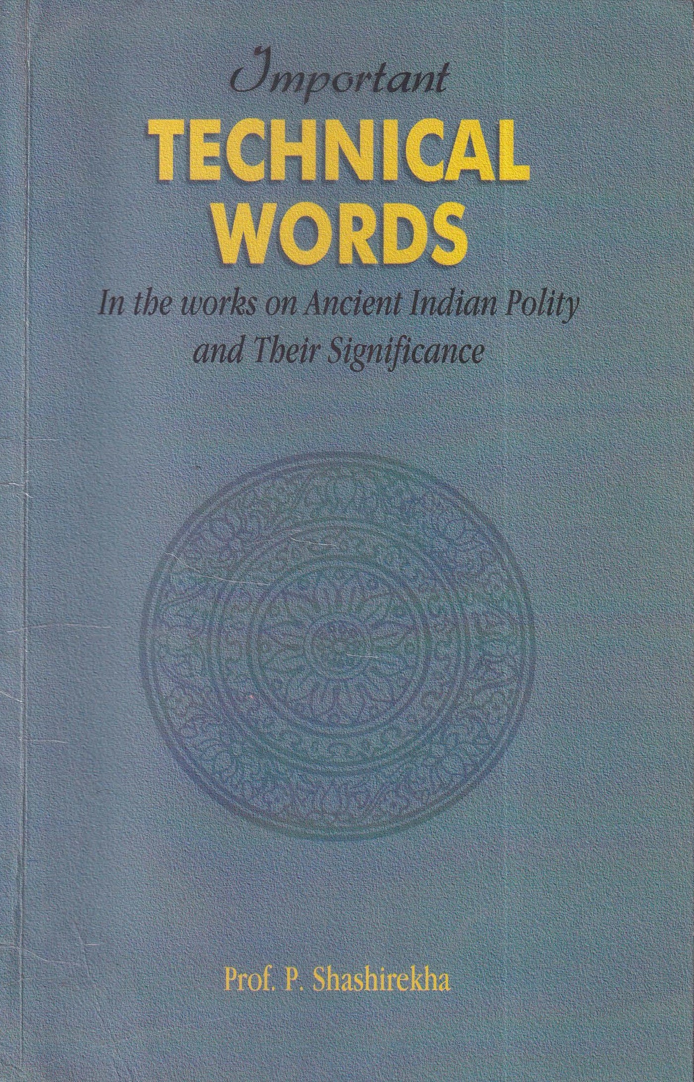 Book cover with text 'Important Technical Words' on a blue background