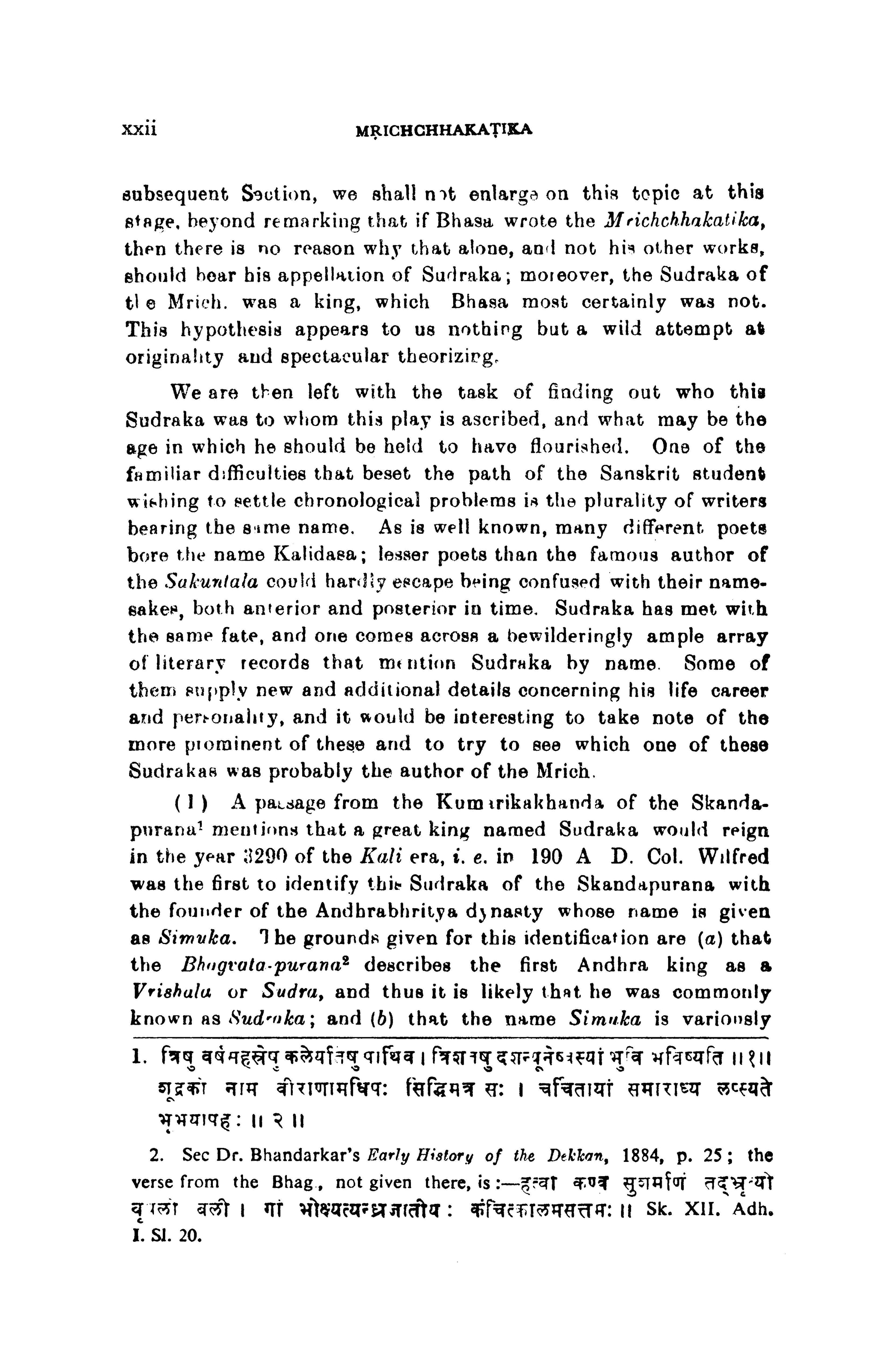 The Mrichchhakatika of Sudraka