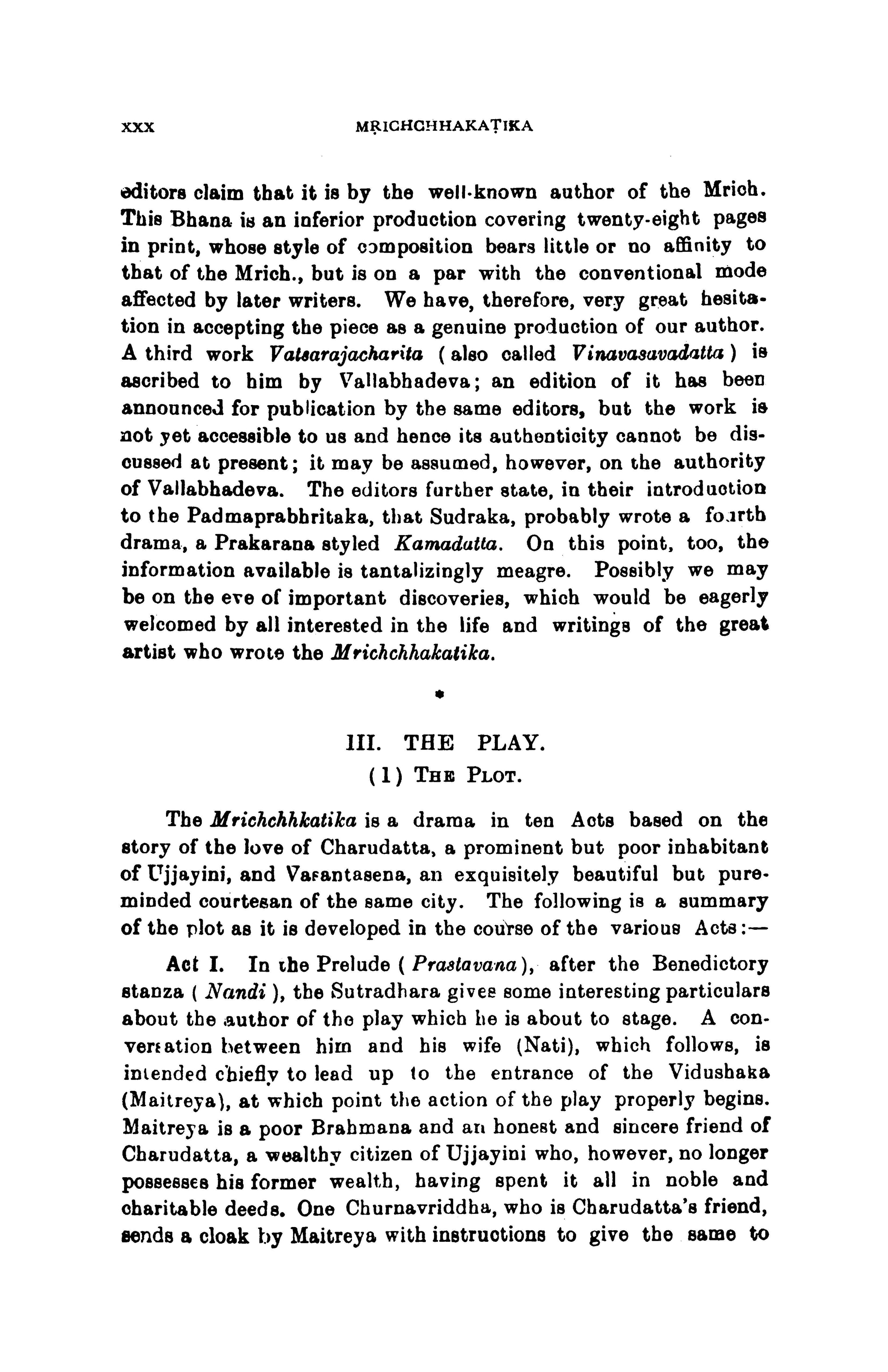 The Mrichchhakatika of Sudraka