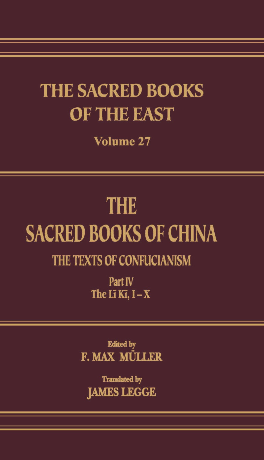 The Sacred Books of China (SBE Vol. 27)