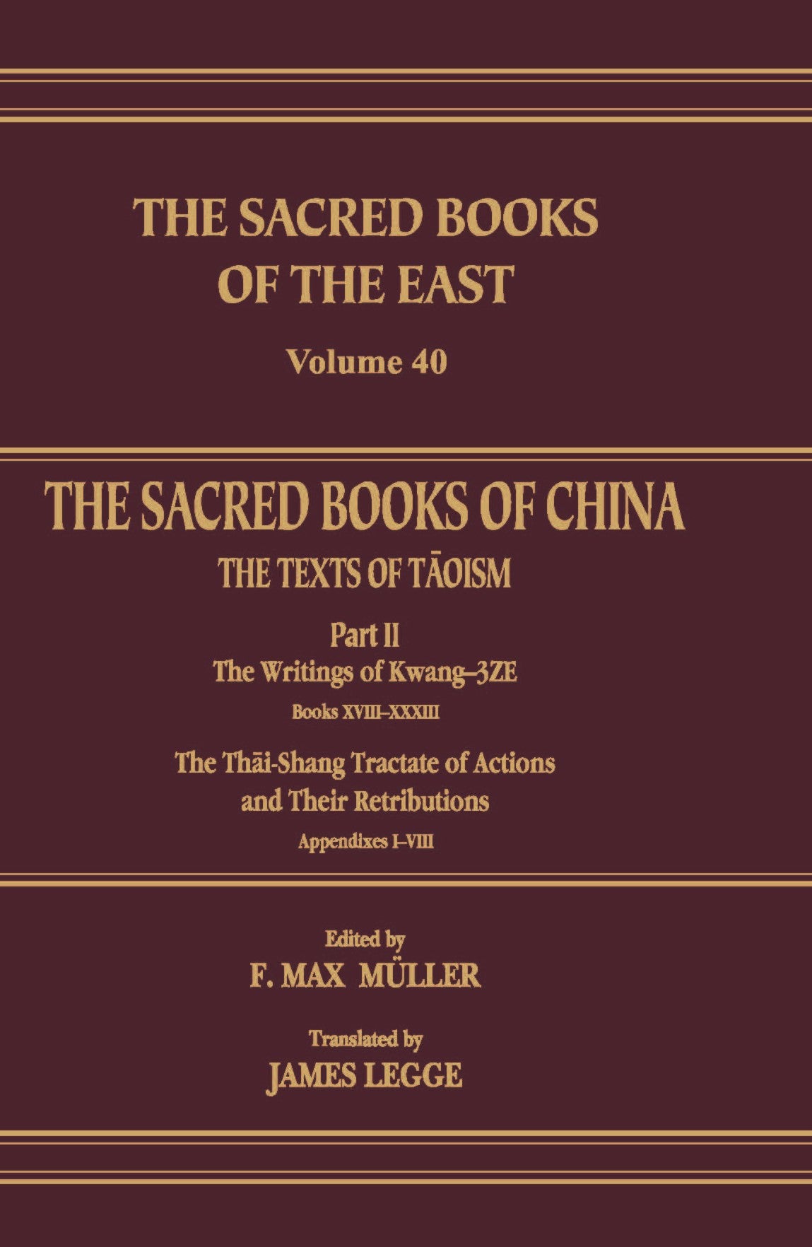 The Sacred Books of China (SBE Vol. 40)