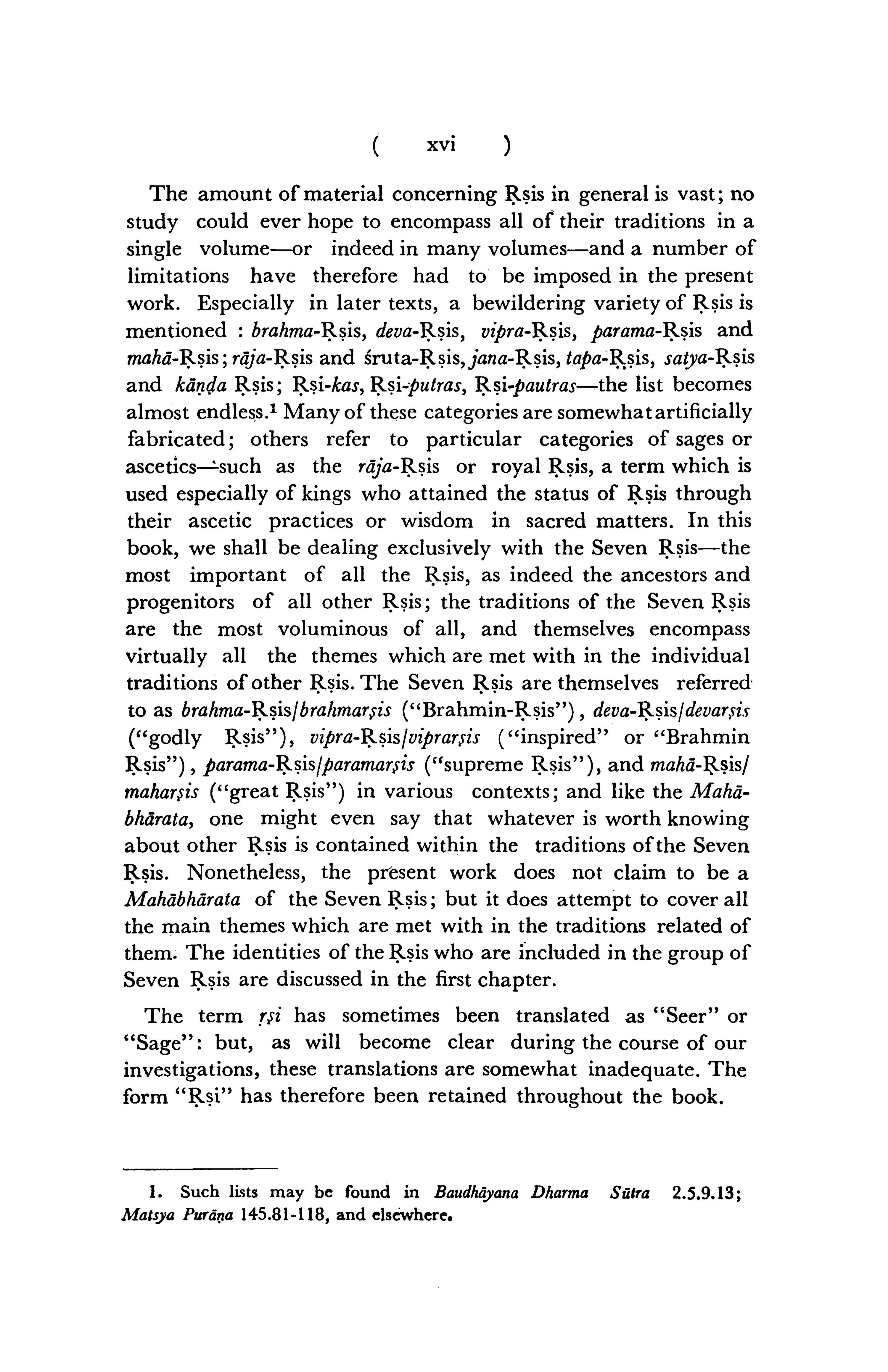 Traditions of the Seven Rsis