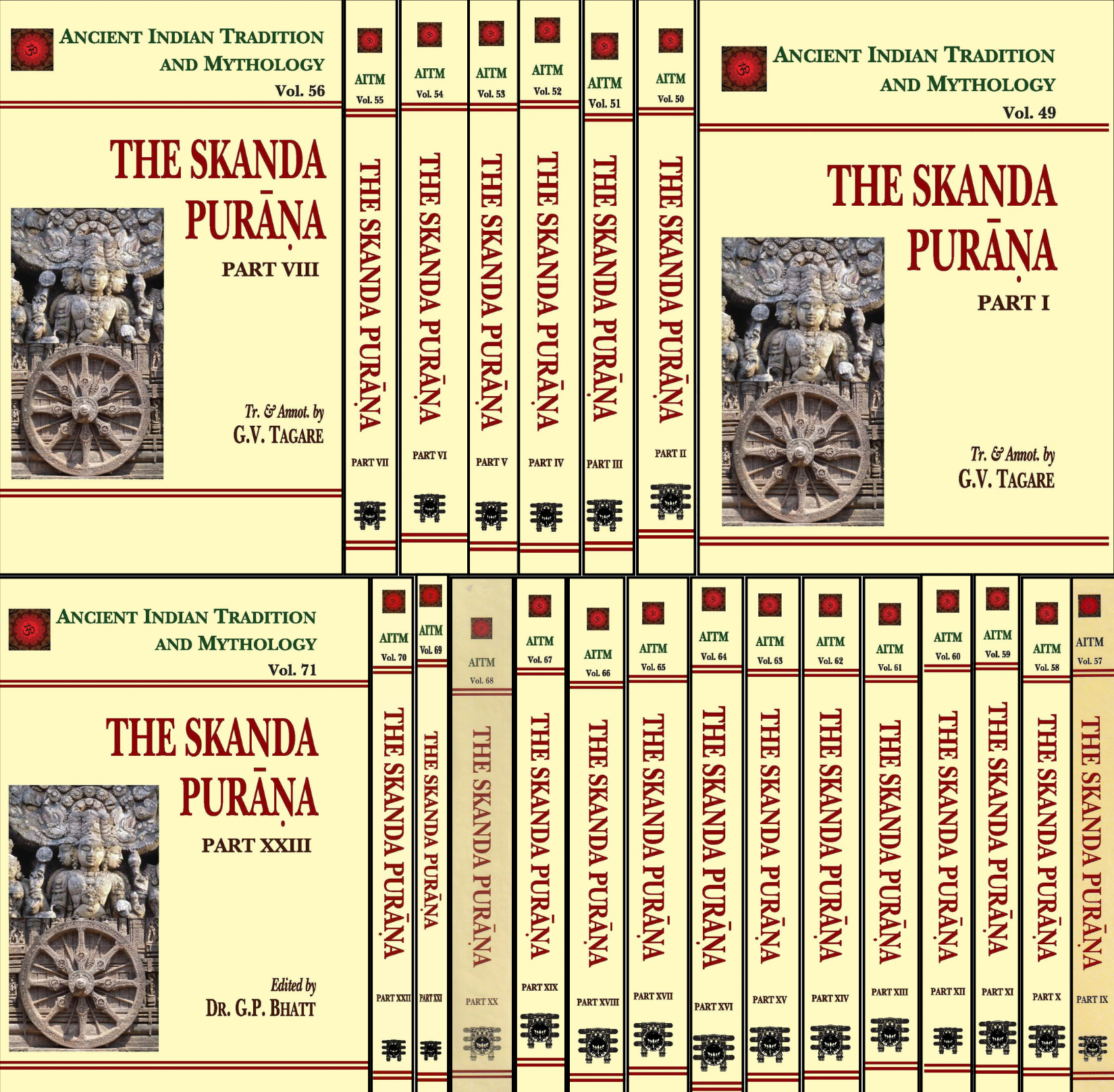 The Skanda Purana 23 Parts in Set (AITM Vol. 49 To 71)
