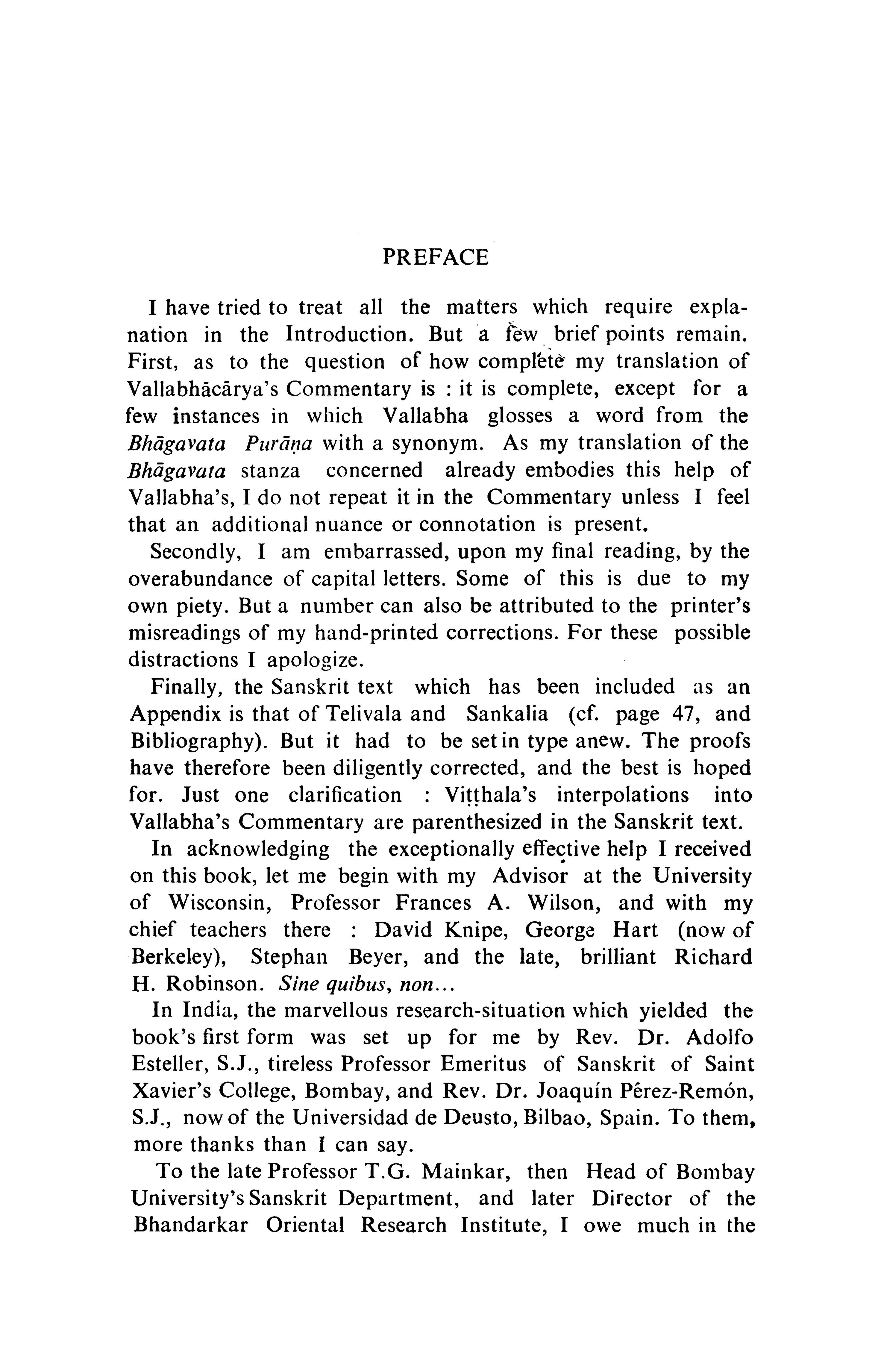 Vallabhacarya on the Love Games of Krsna
