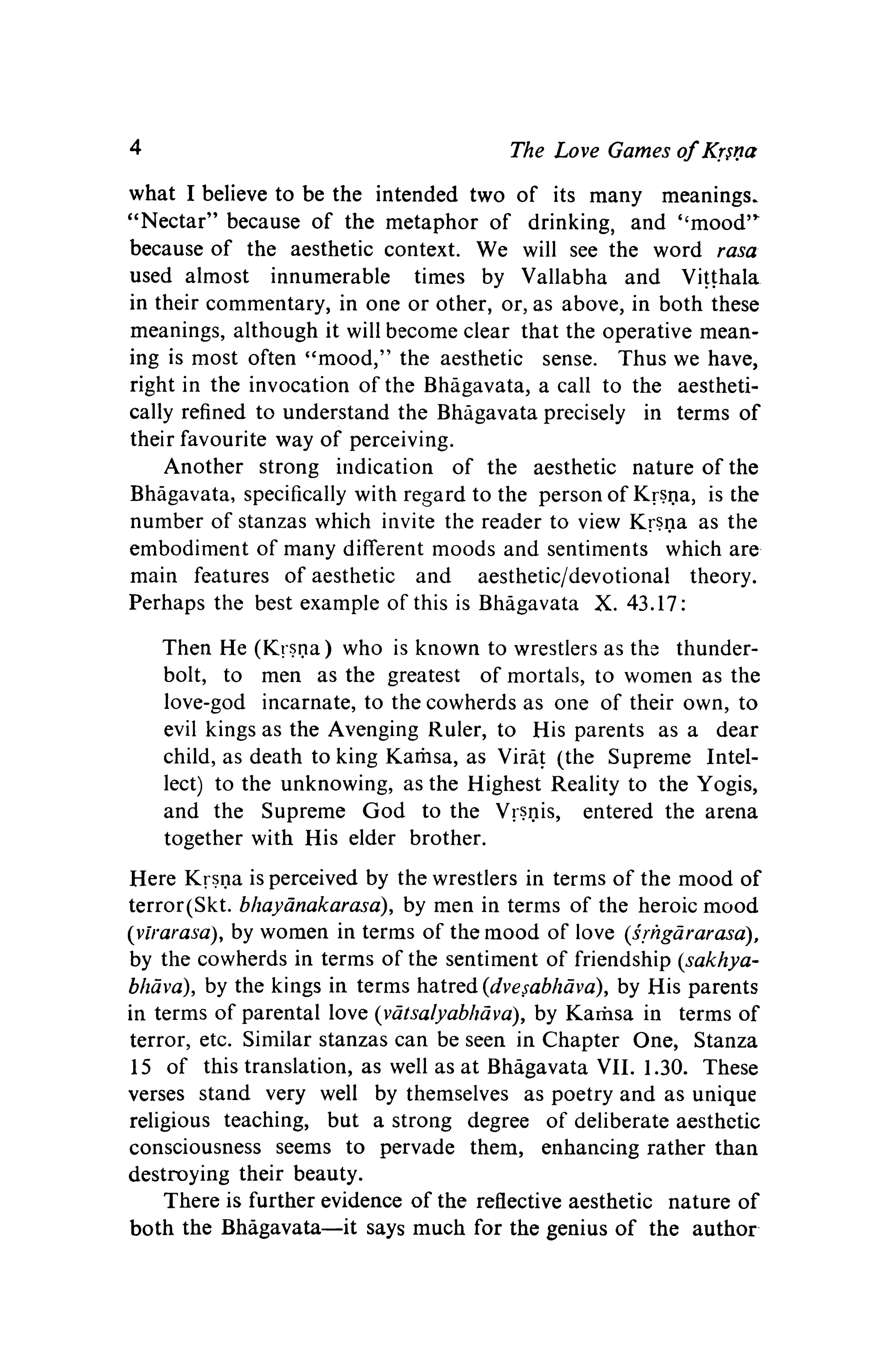 Vallabhacarya on the Love Games of Krsna
