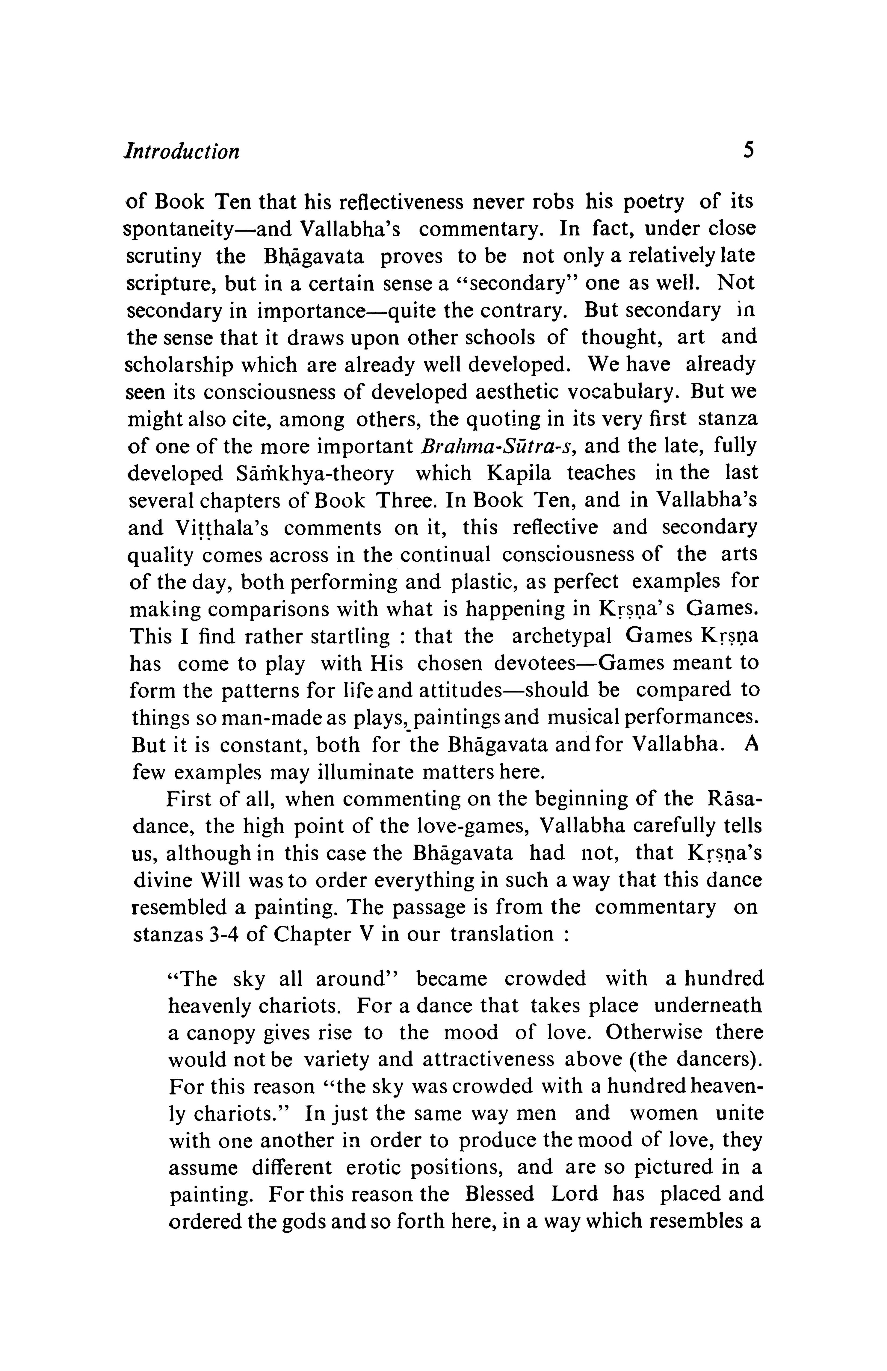 Vallabhacarya on the Love Games of Krsna